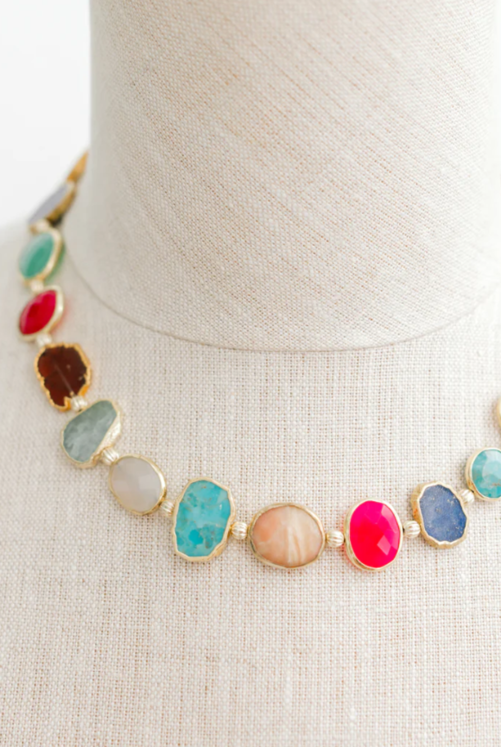 Mixed Semi Slabs Necklace