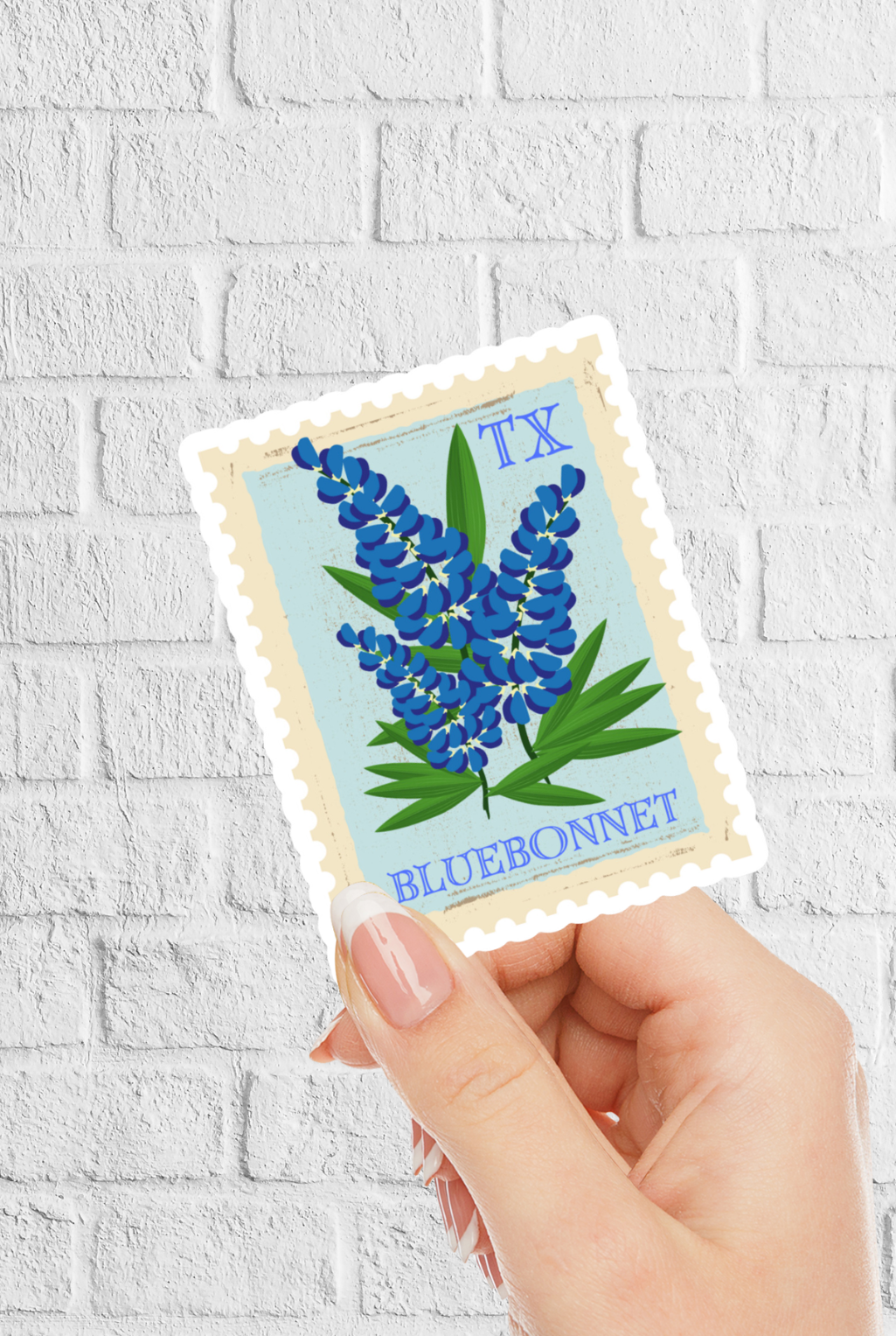 Texas Bluebonnet Stamp Sticker