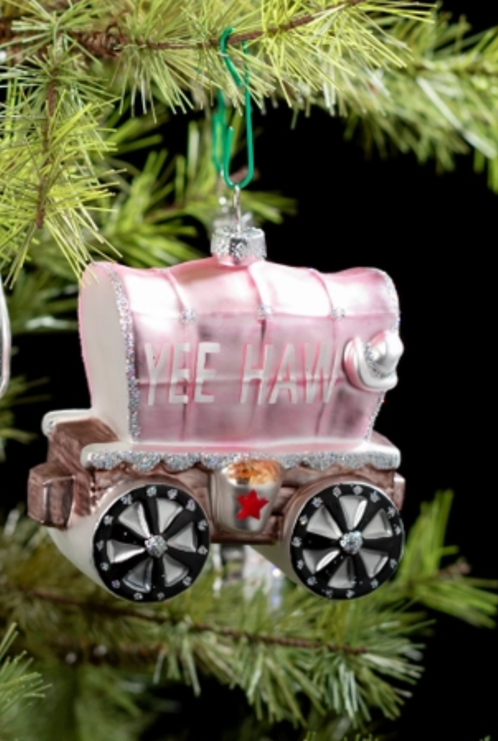 Wagon Train Ornament - Pink