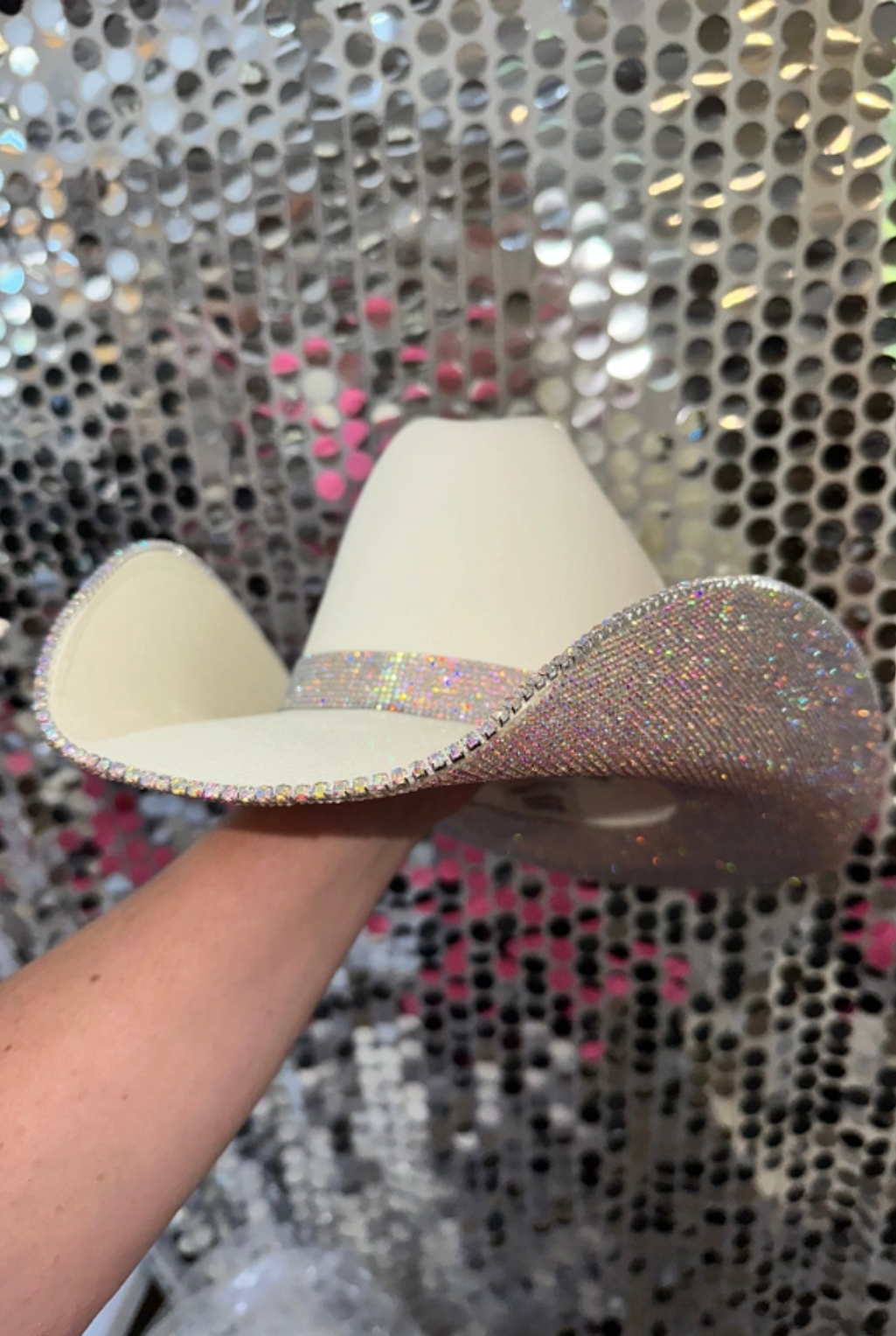 Rhinestone Cream Cowgirl Hat