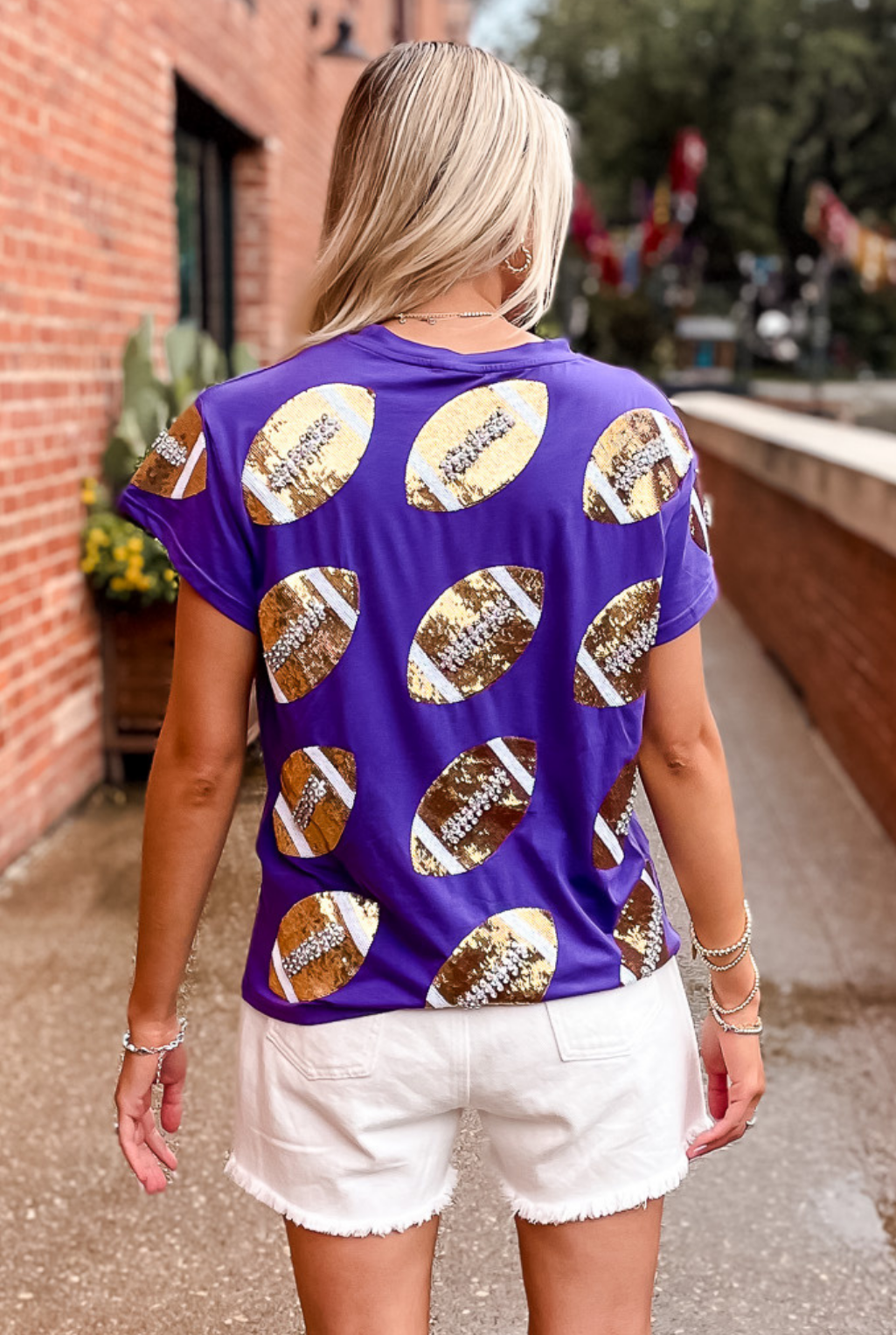 Rhinestone Football T-Shirt