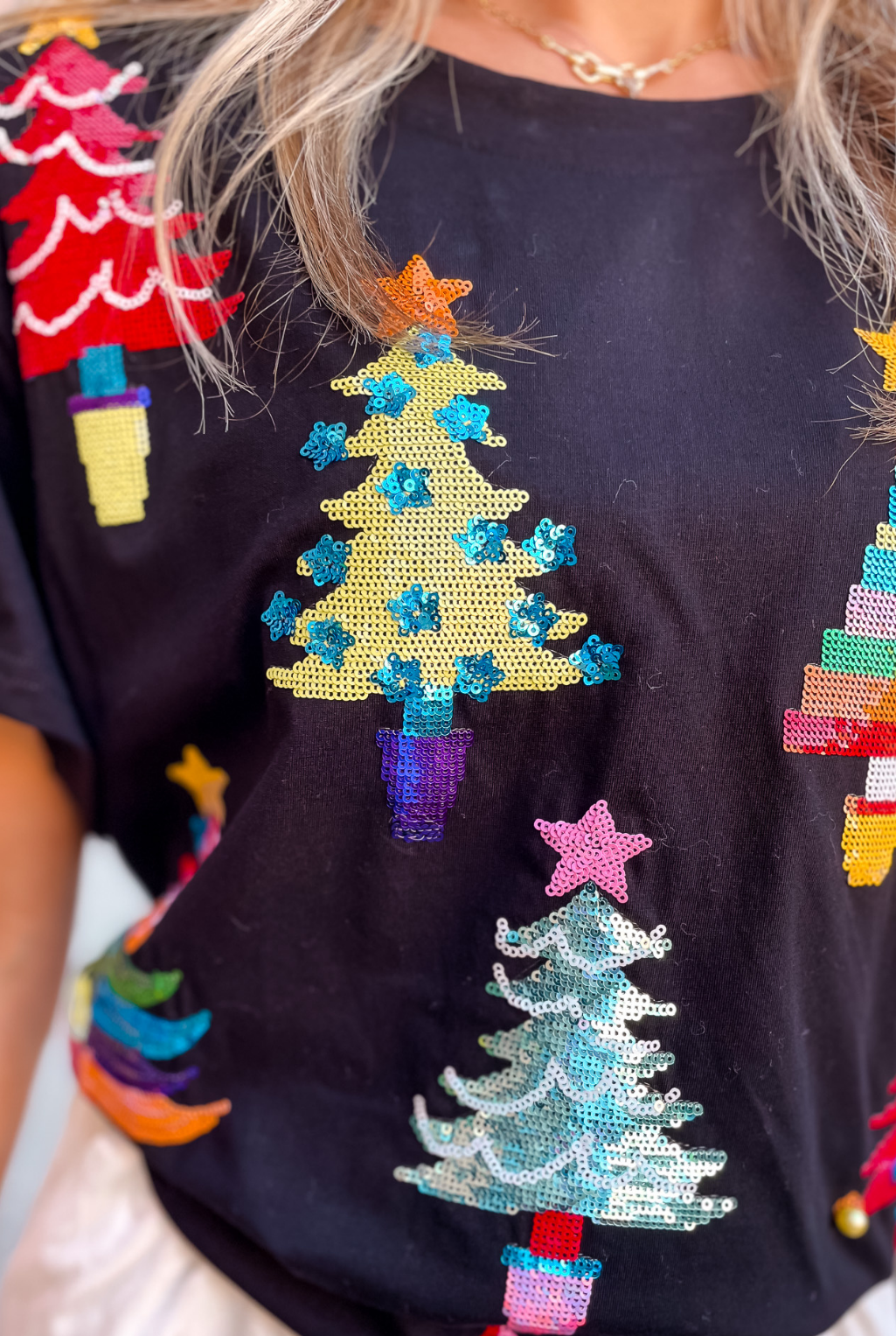 Christmas Tree Color Block T-Shirt