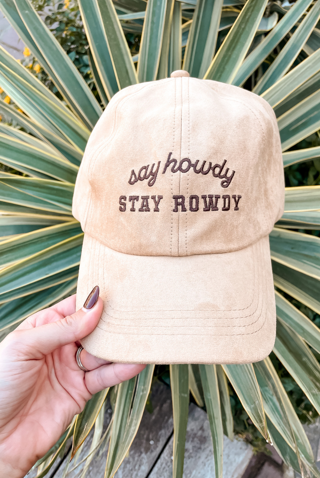 Say Howdy Suede Baseball Cap