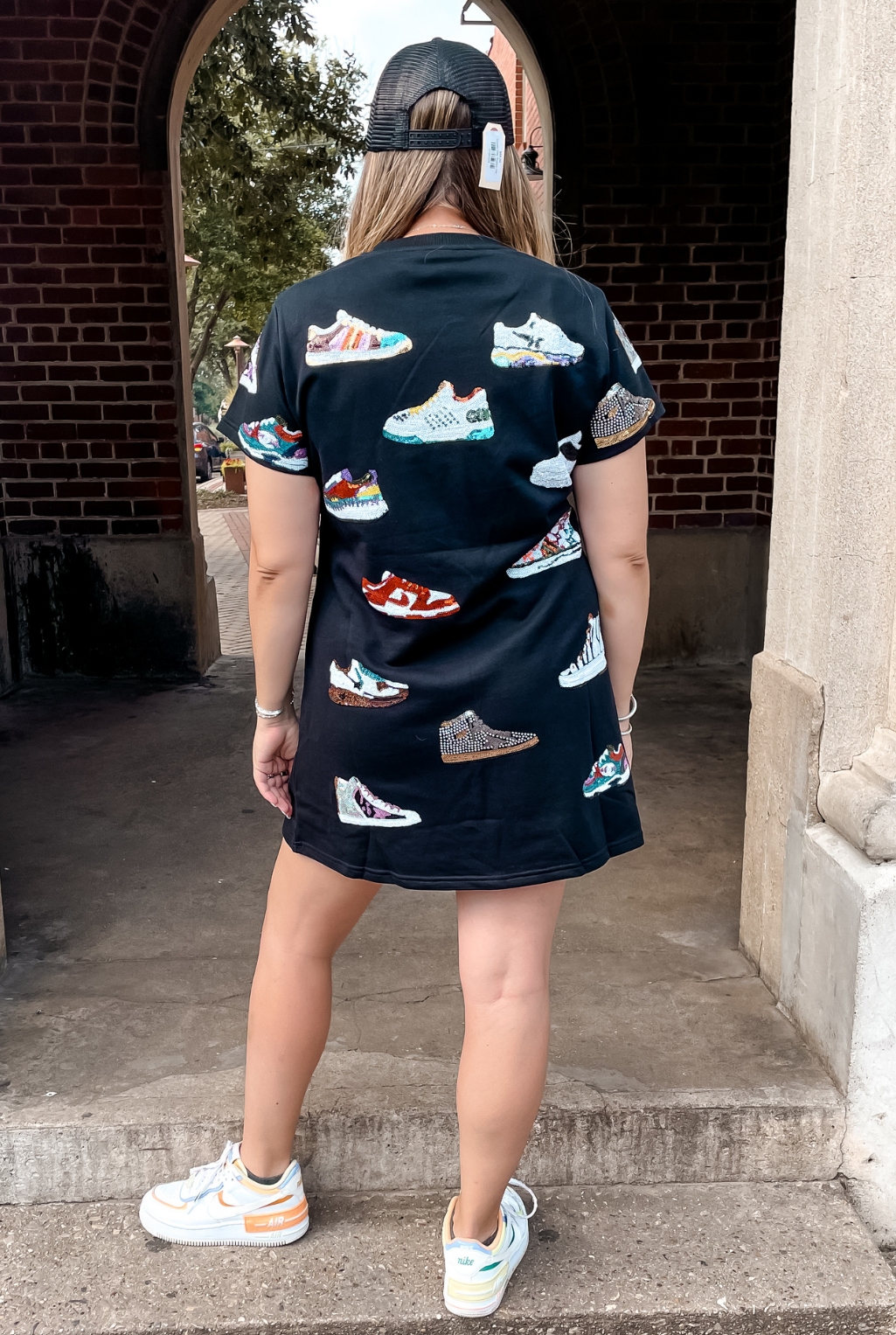 Sneaker Over T-Shirt Dress