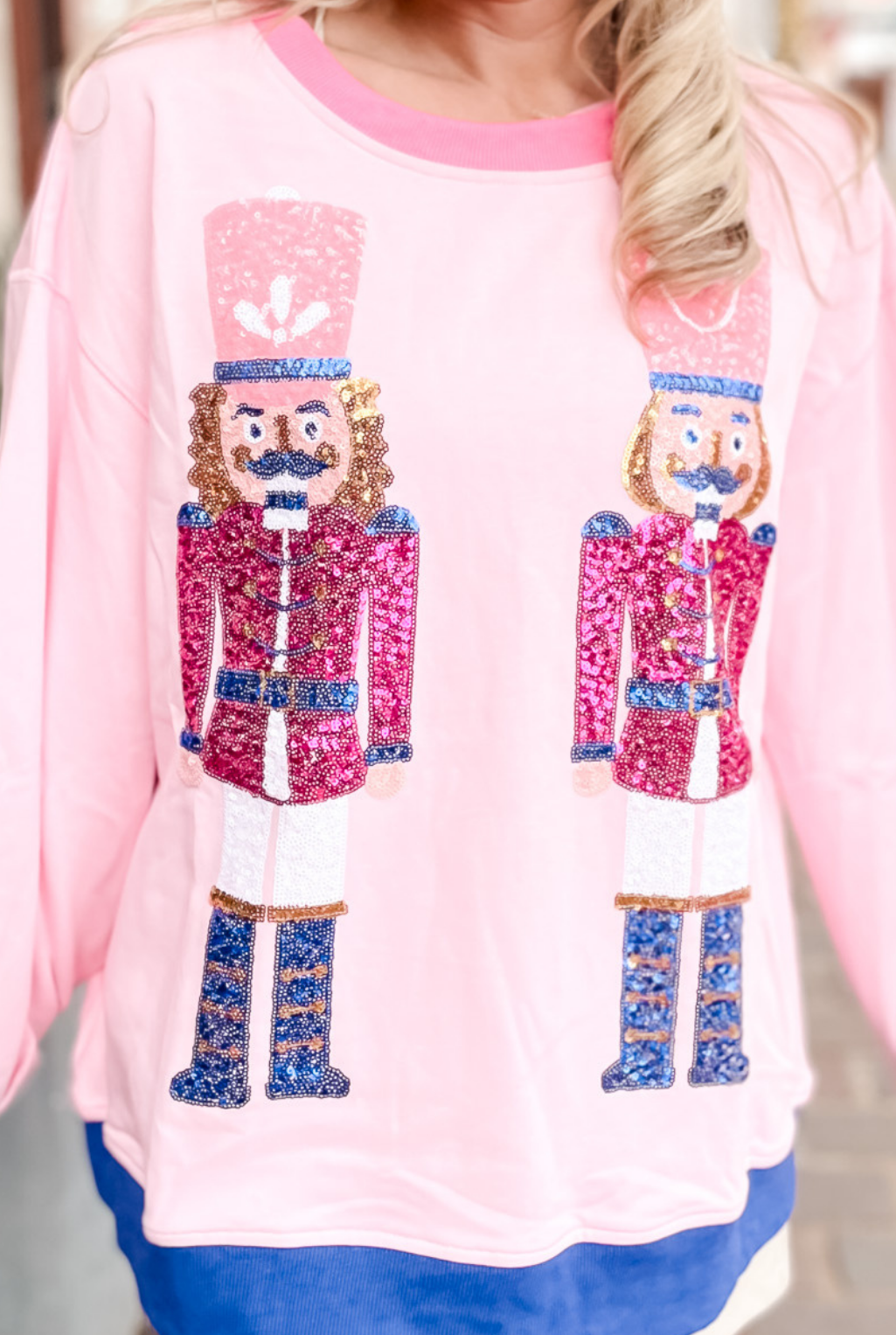 Nutcracker Duo Sequin Sweatshirt - Pink