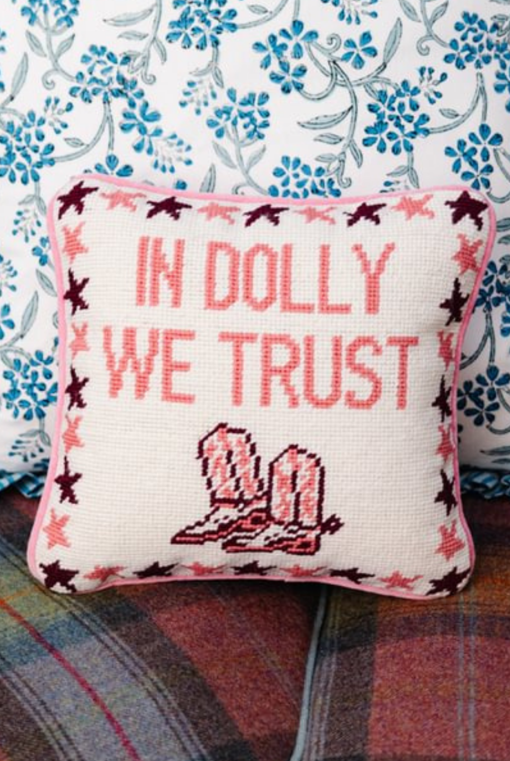 Trust Dolly Needlepoint Pillow