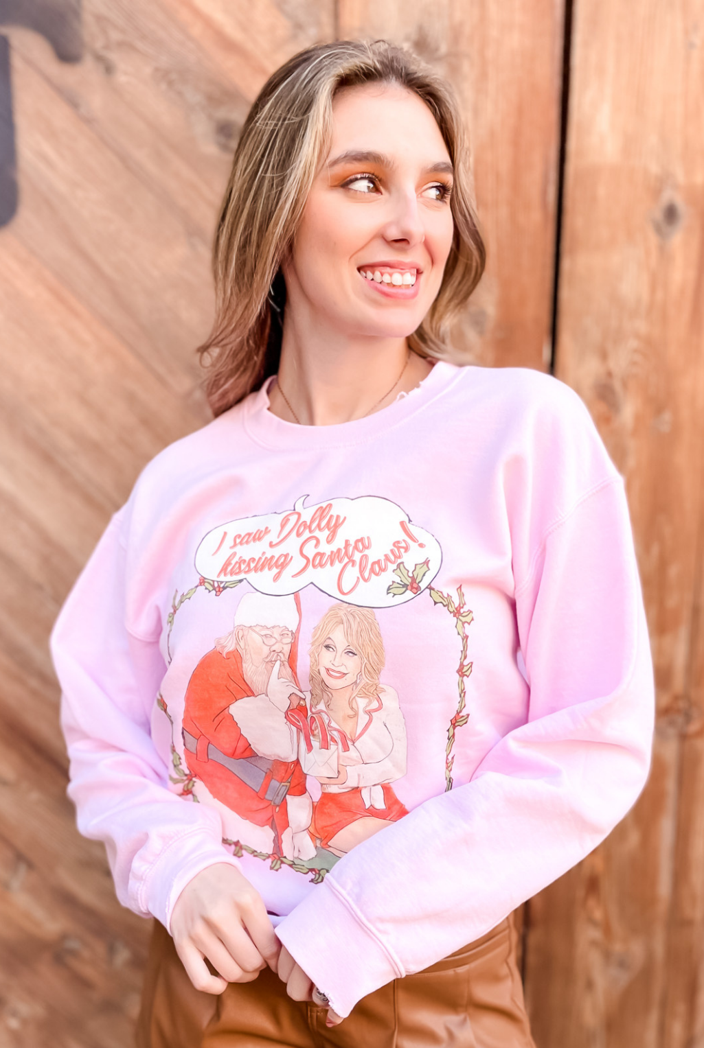 Dolly Kissing Santa Sweatshirt