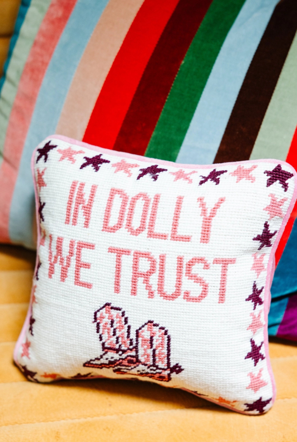 Trust Dolly Needlepoint Pillow