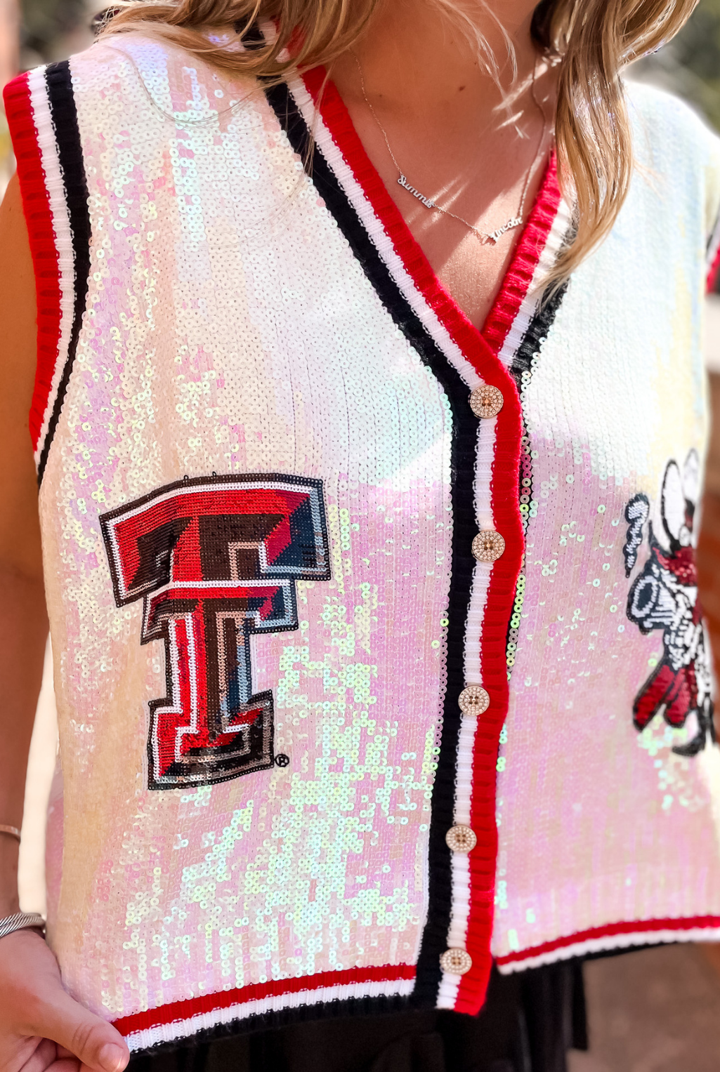 Red Raider Sequin Vest