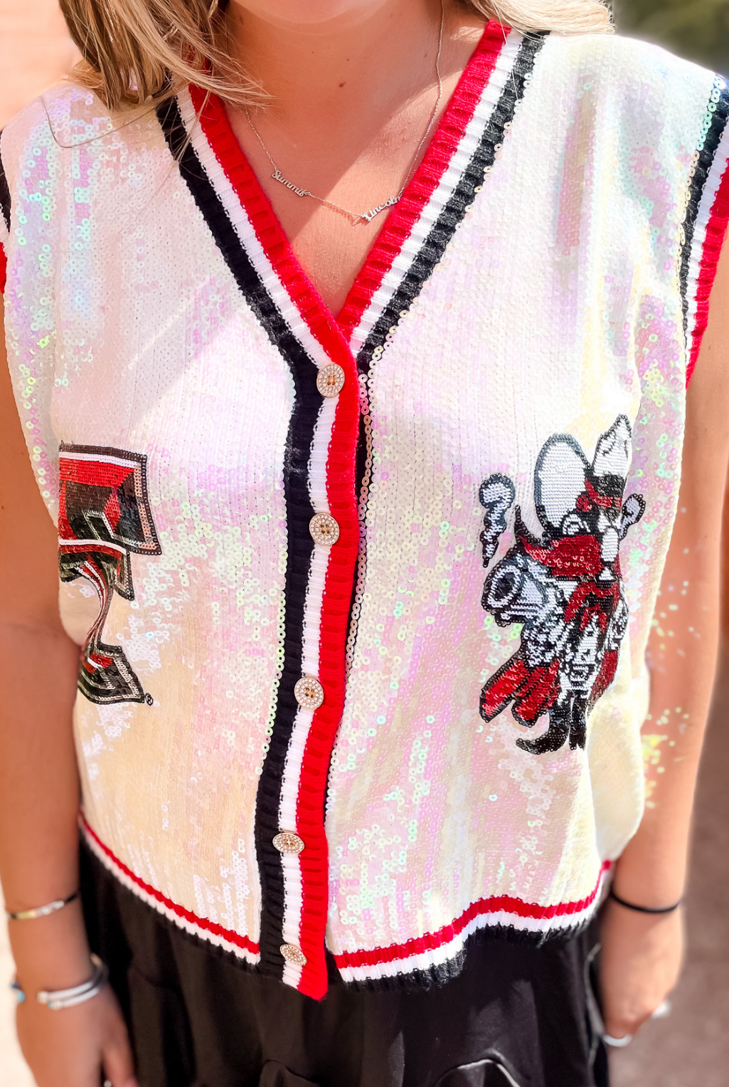 Red Raider Sequin Vest