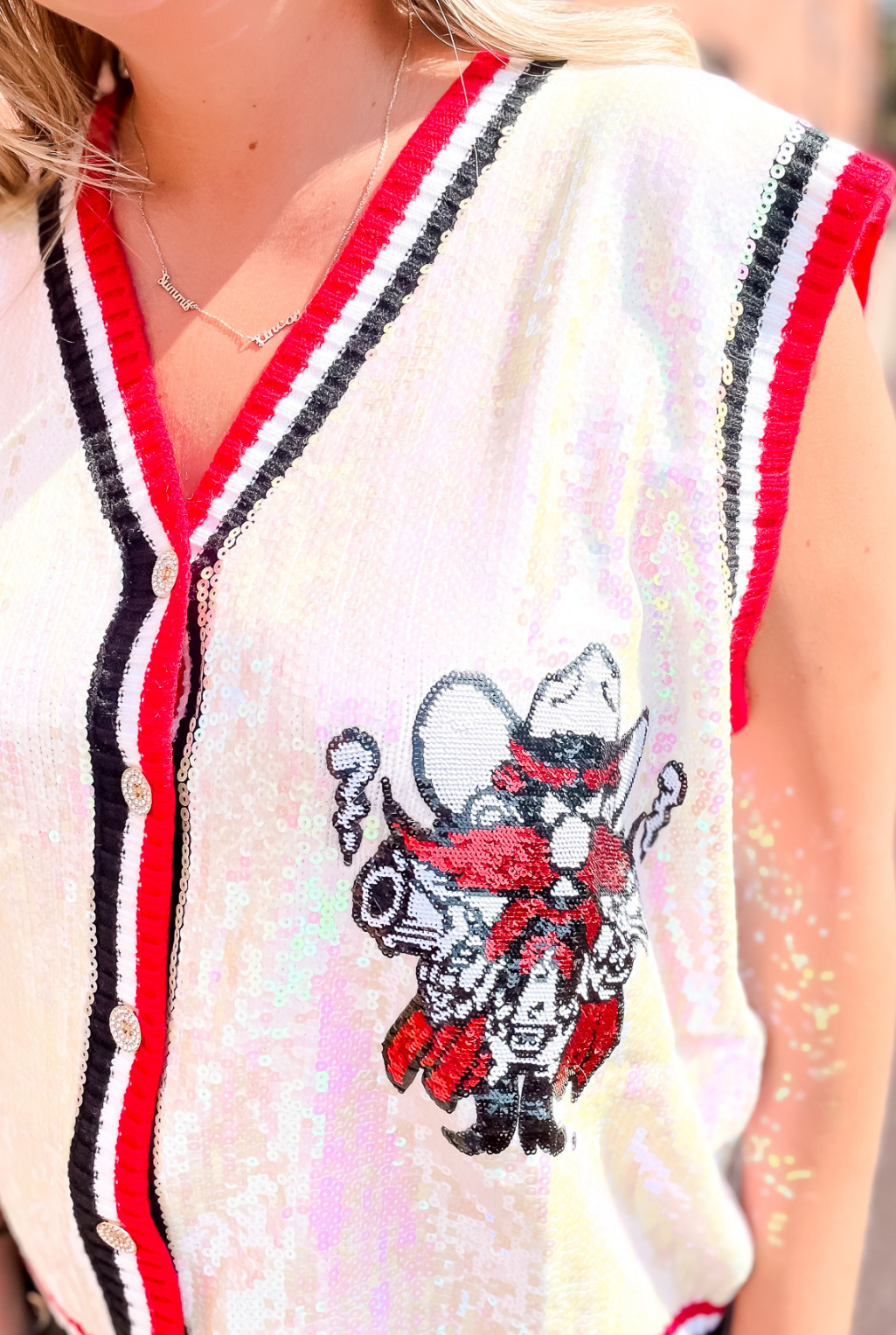 Red Raider Sequin Vest