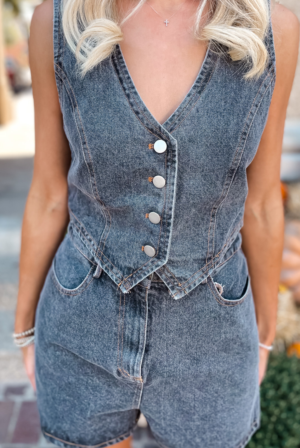 Invested Denim Romper