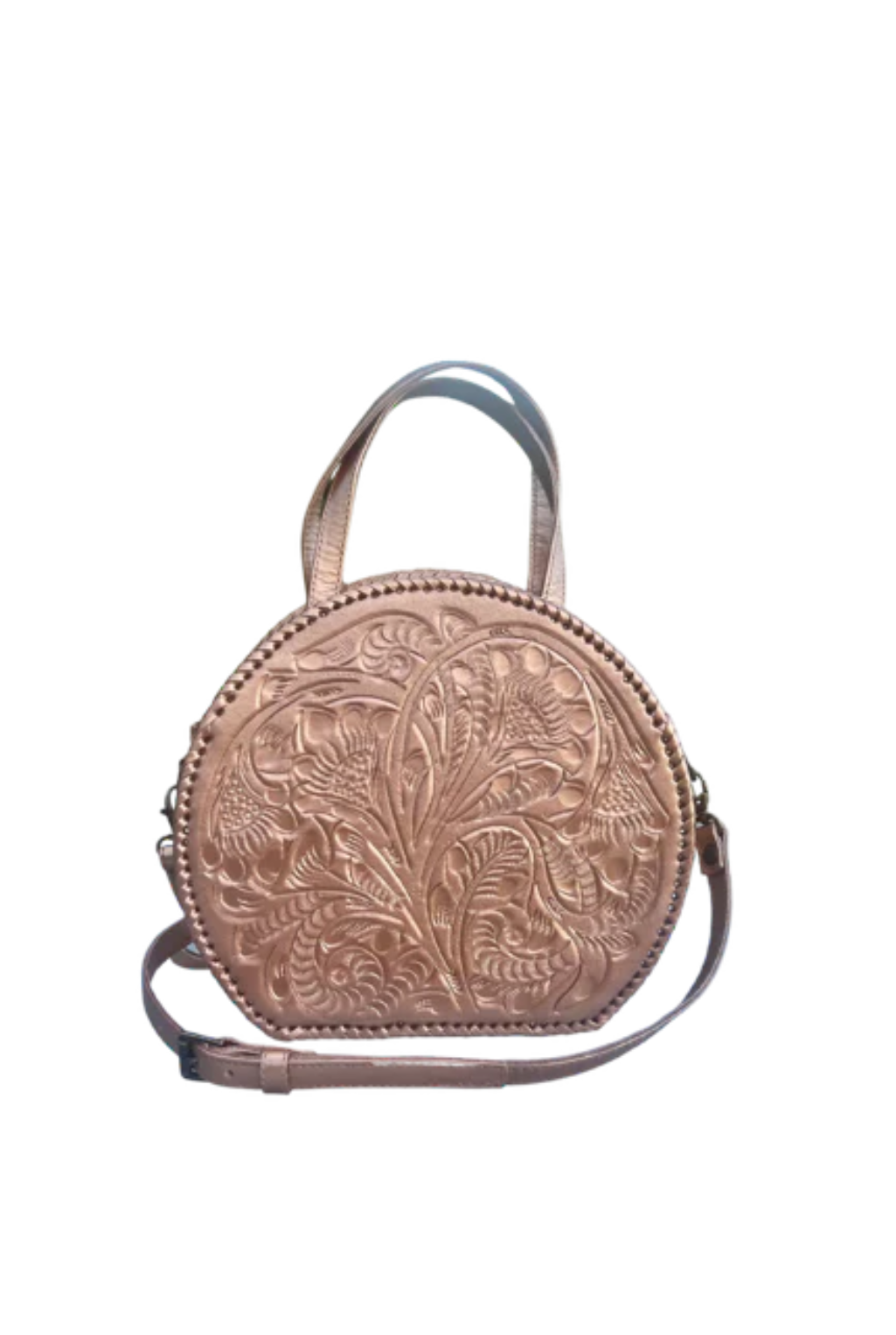 Dixie Tooled Leather Handbag - Bronze