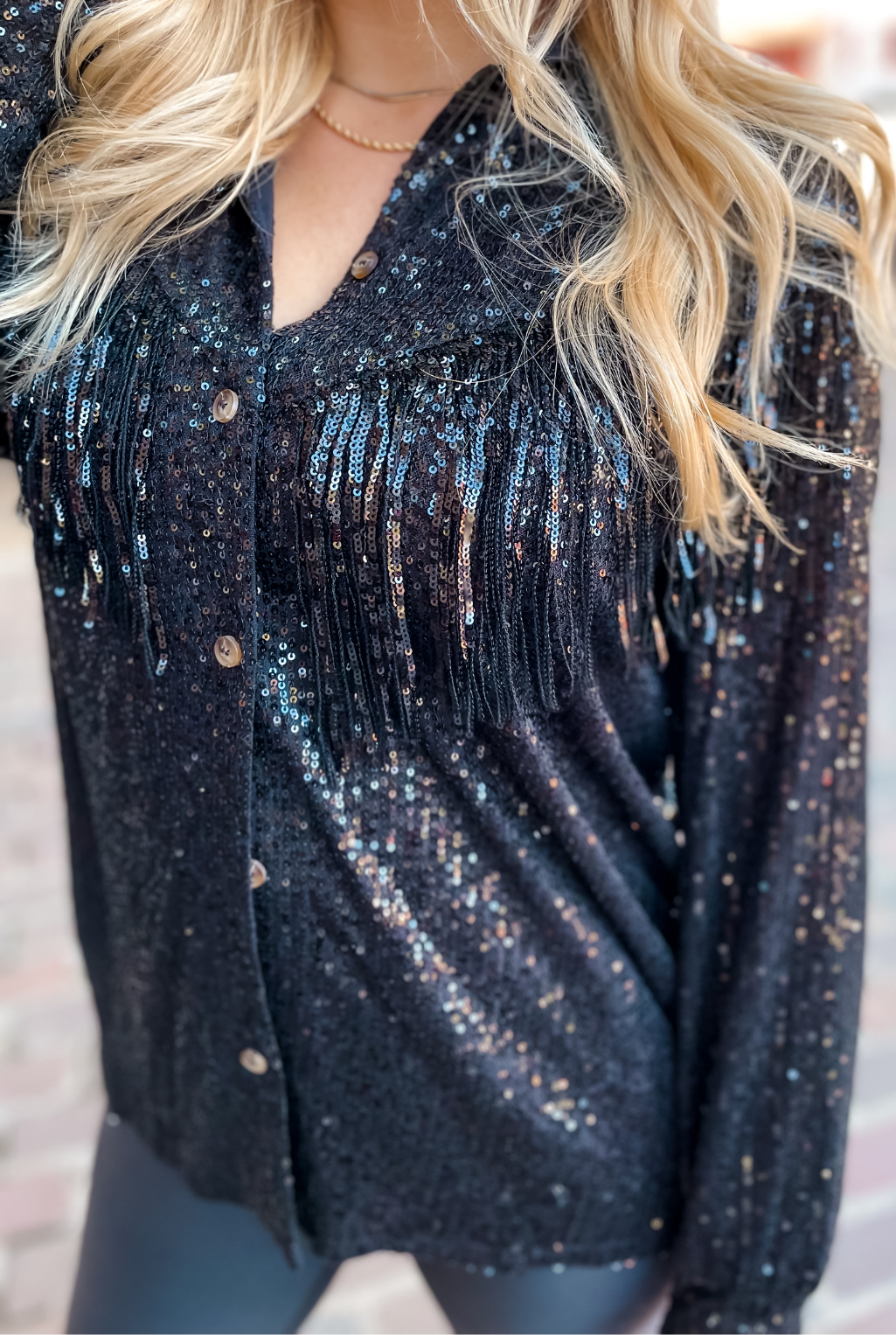 Sequin Fringe Shirt