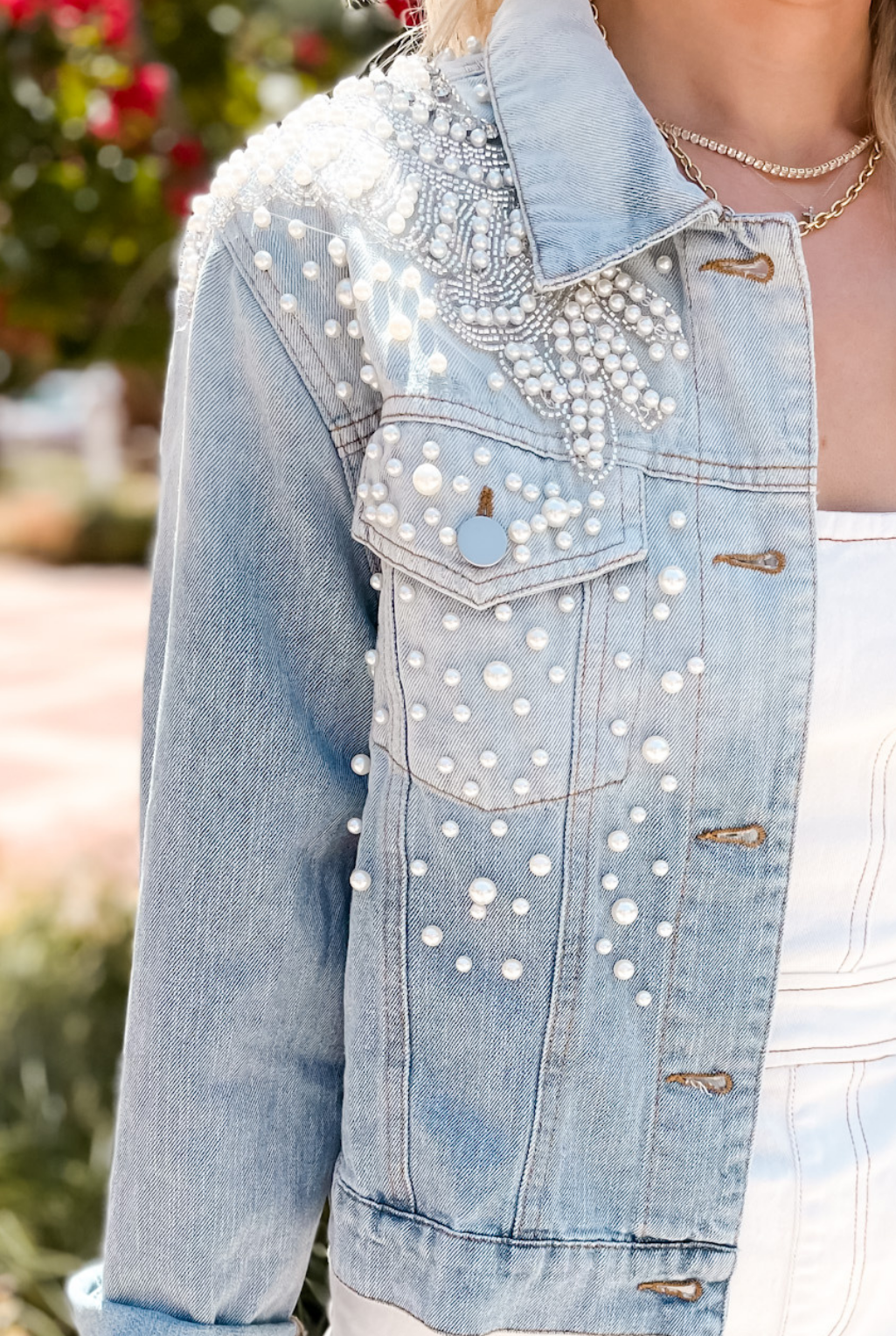 Ombre Pearl Denim Jacket