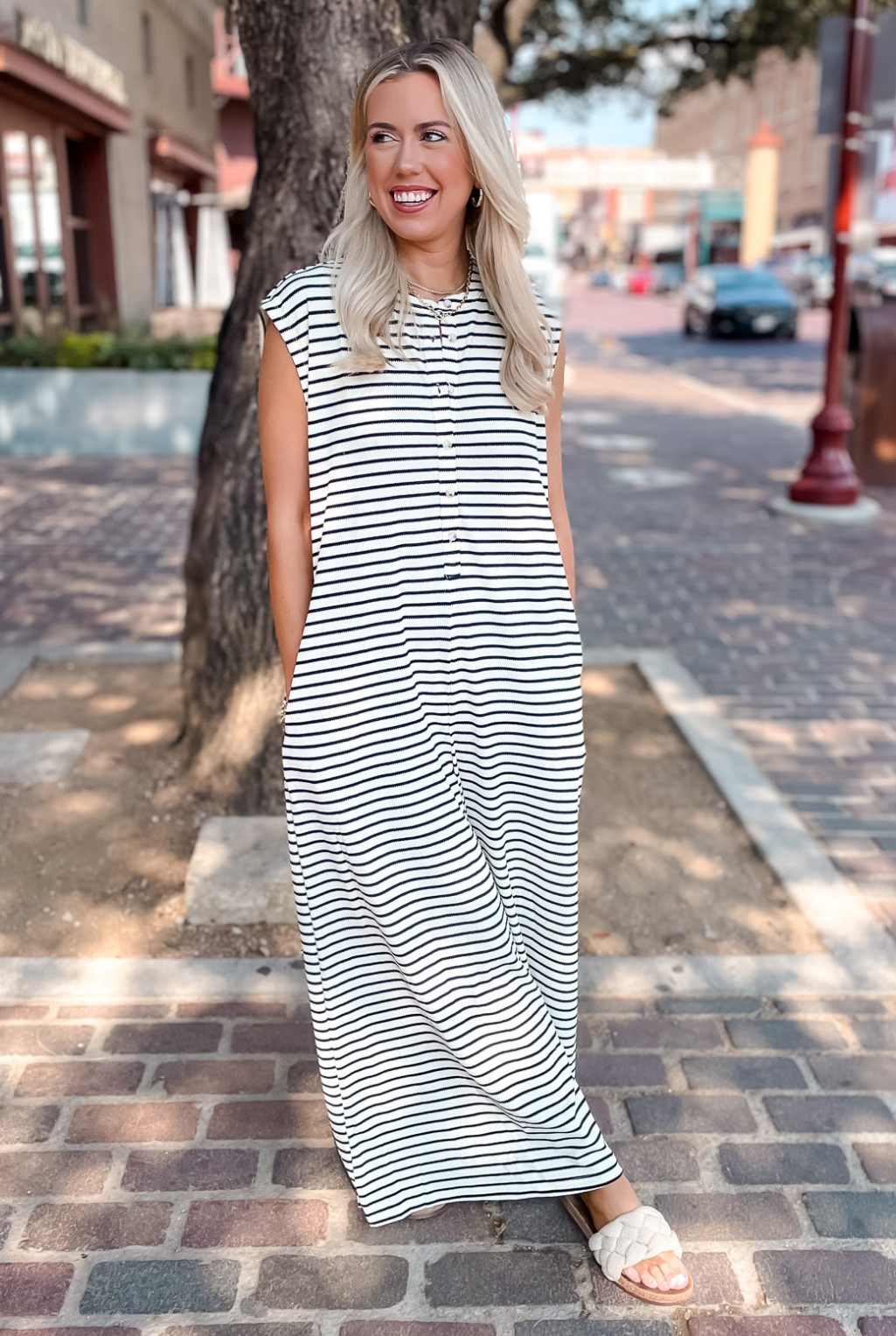 Pencil Stripe Jumpsuit