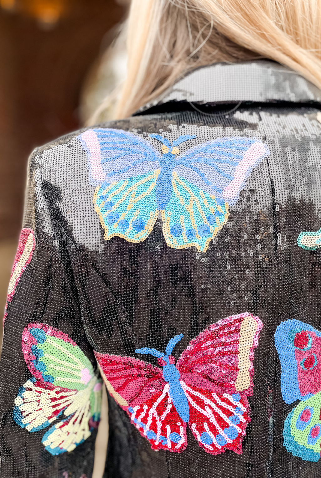 Sequin Butterfly Blazer