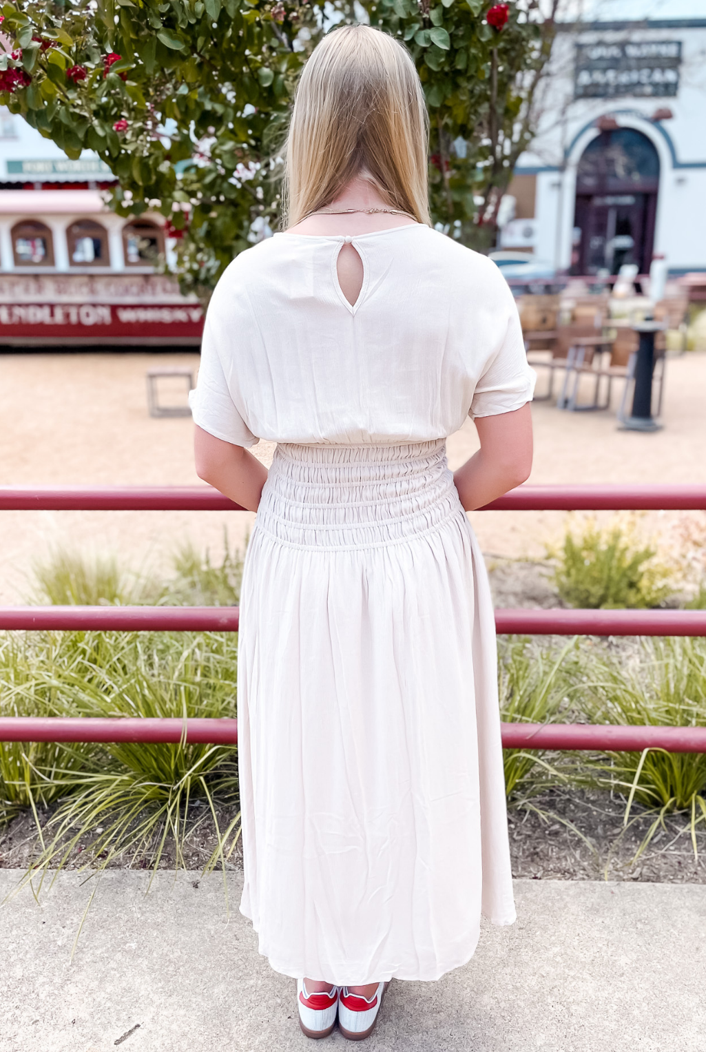 Sunny Smocked Beige Dress