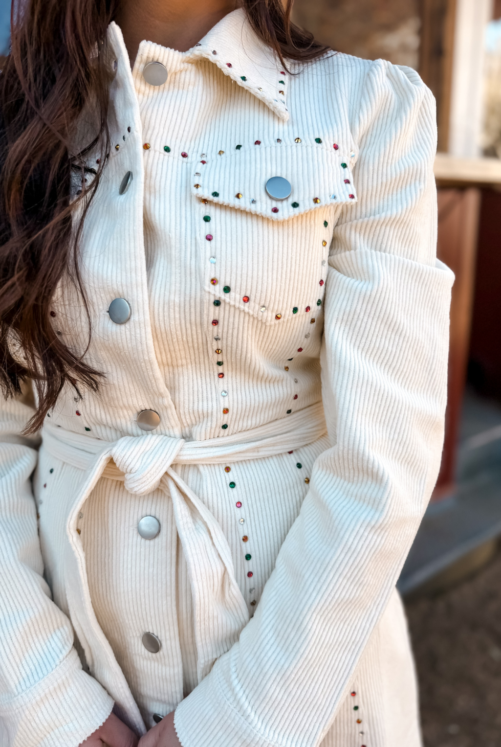 Sparkles On Corduroy Dress