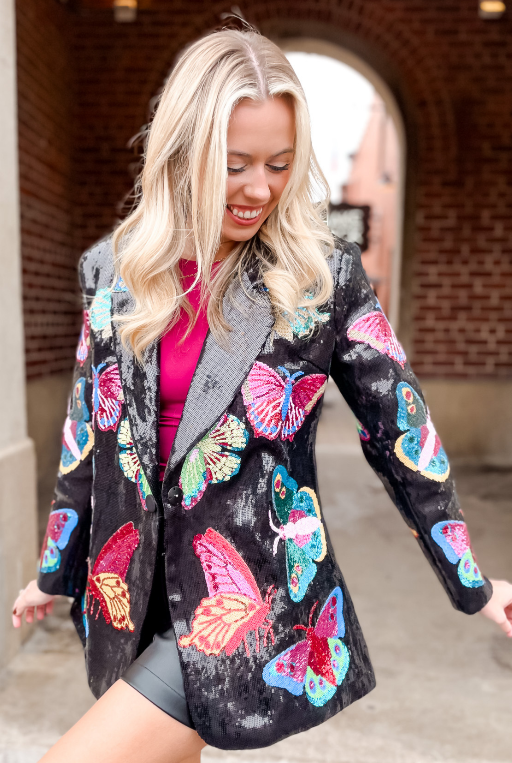 Sequin Butterfly Blazer