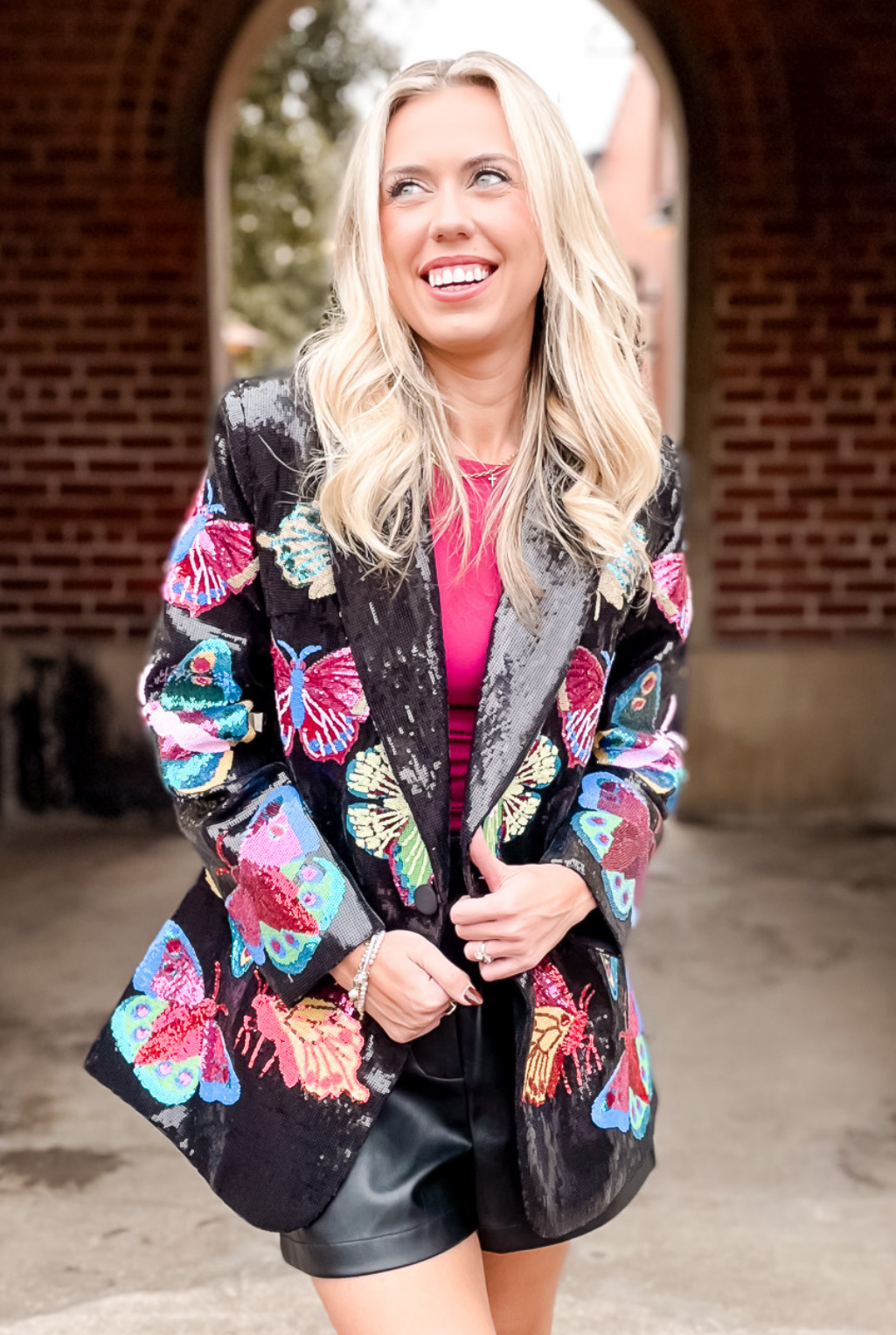 Sequin Butterfly Blazer