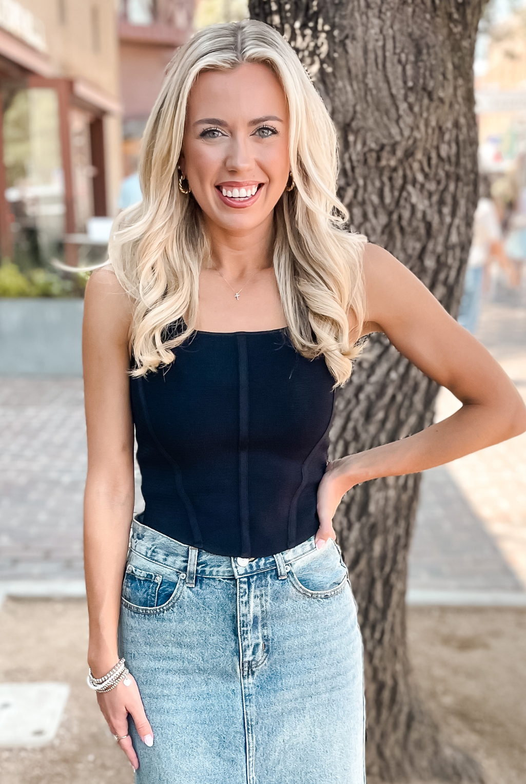 Night Out Spandex Crop Top - Black