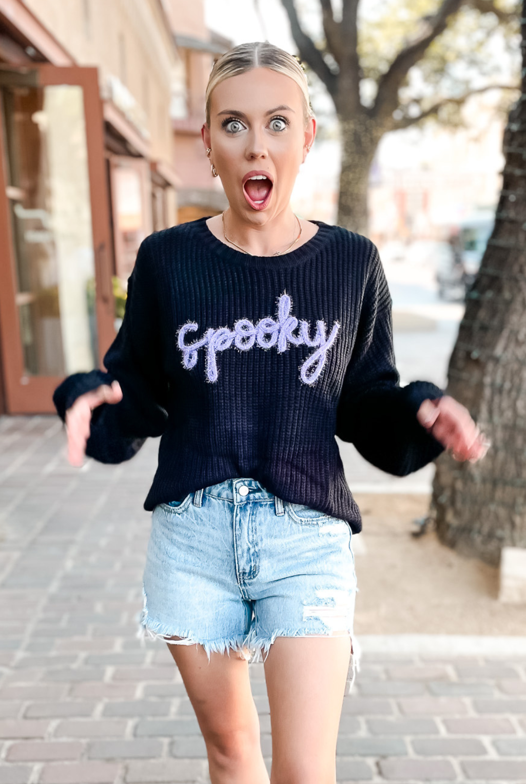 Spooky Embroidered Sweater