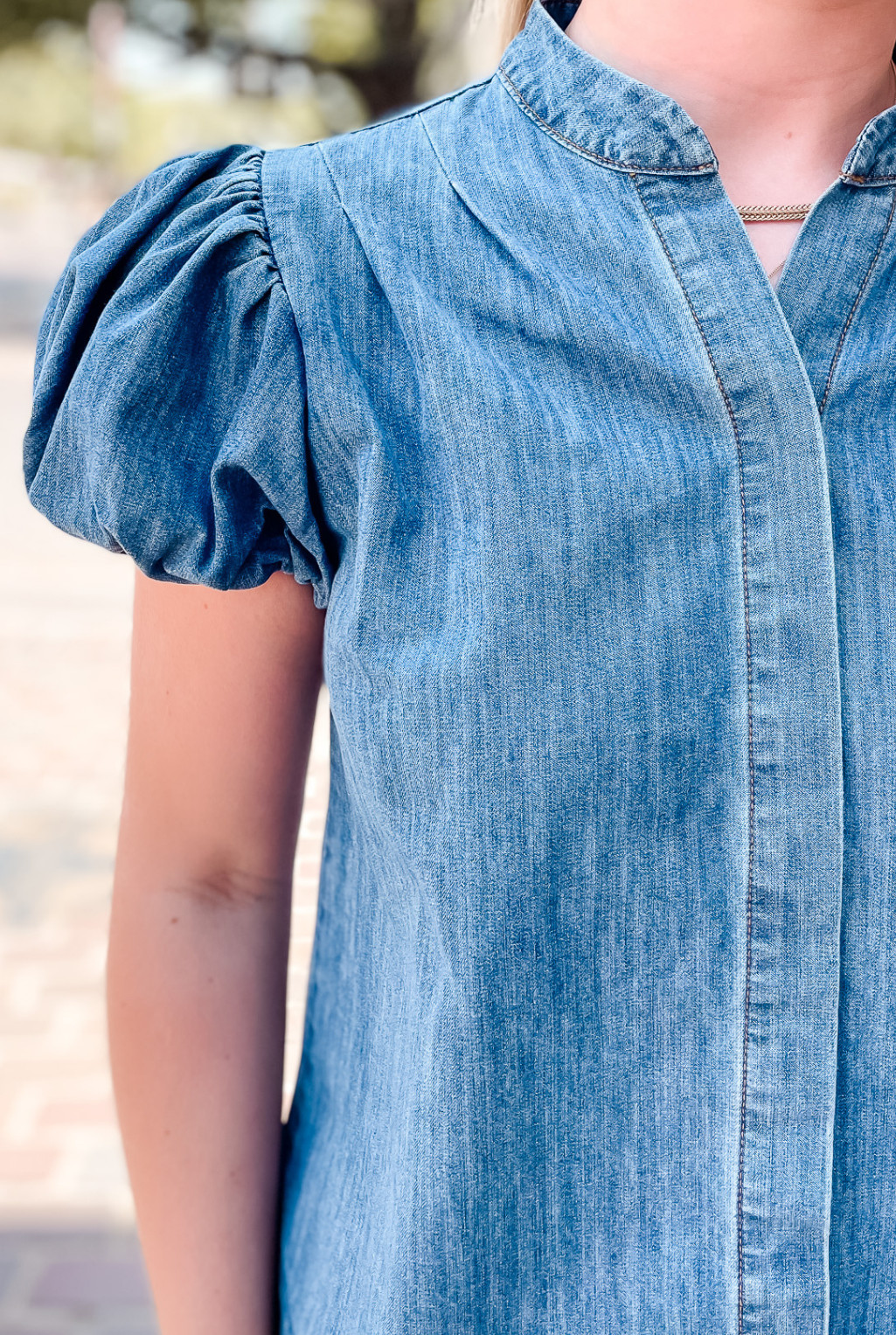 Perfect Puff Denim Top