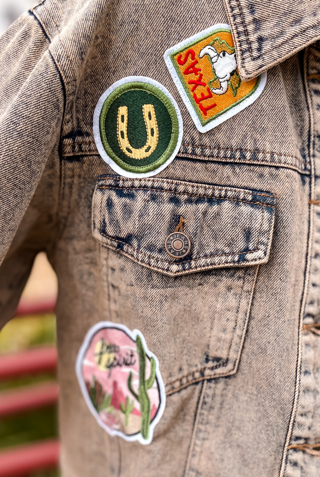 Patches Washed Denim Jacket