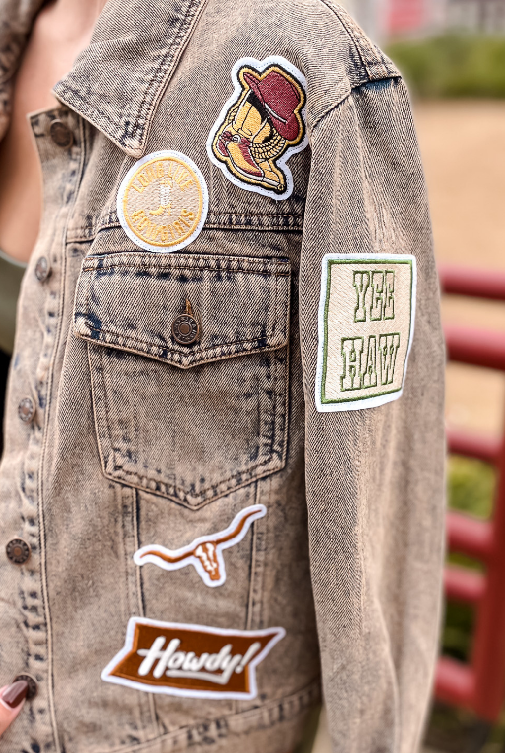 Patches Washed Denim Jacket