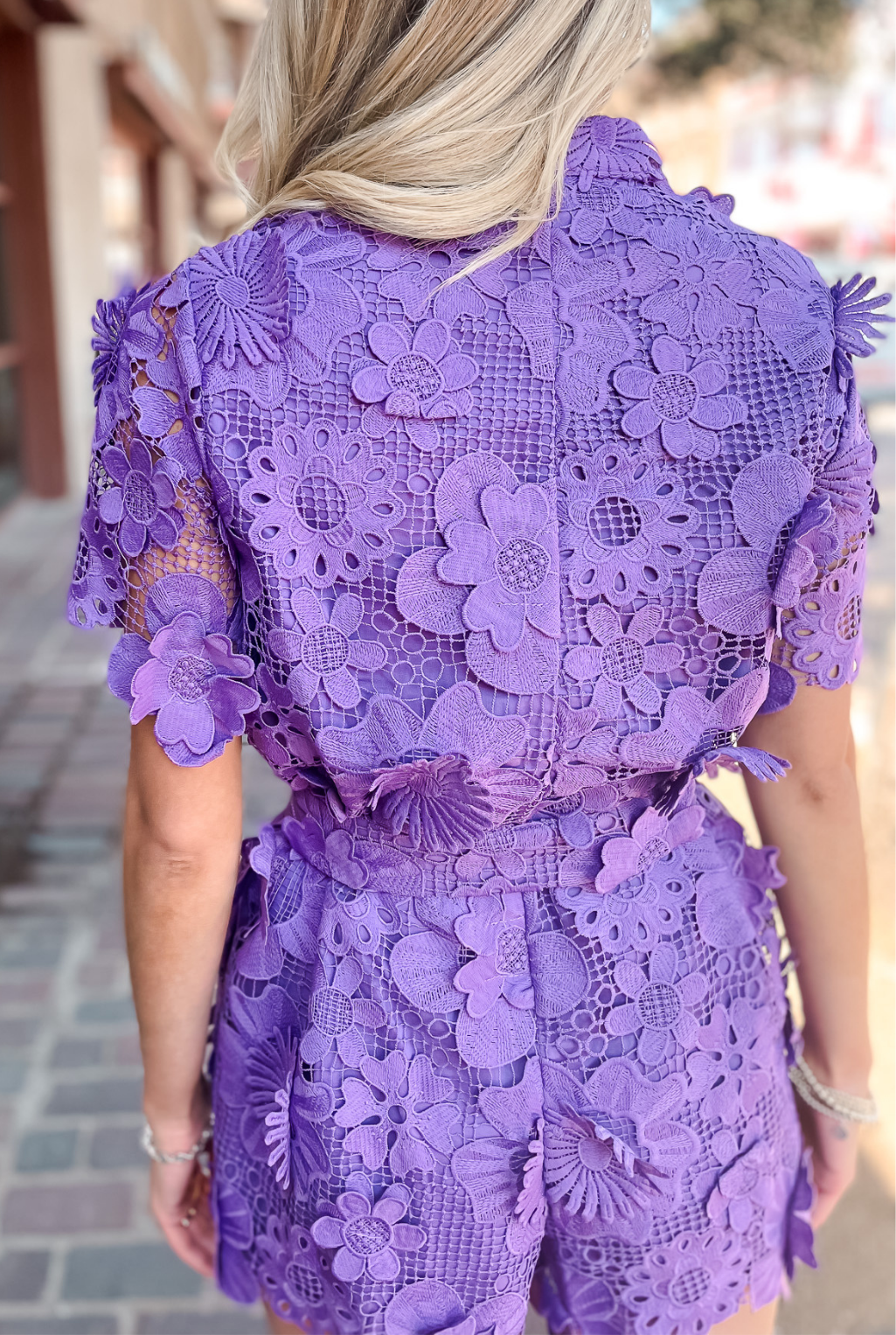 Lyla Lace Romper - Purple