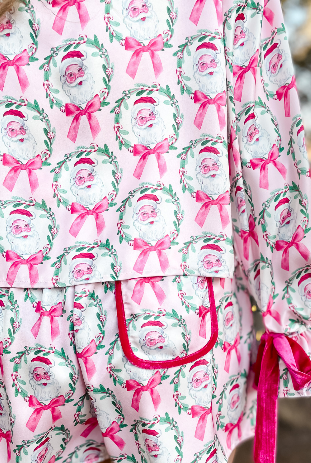 Santa & Bows PJ Set