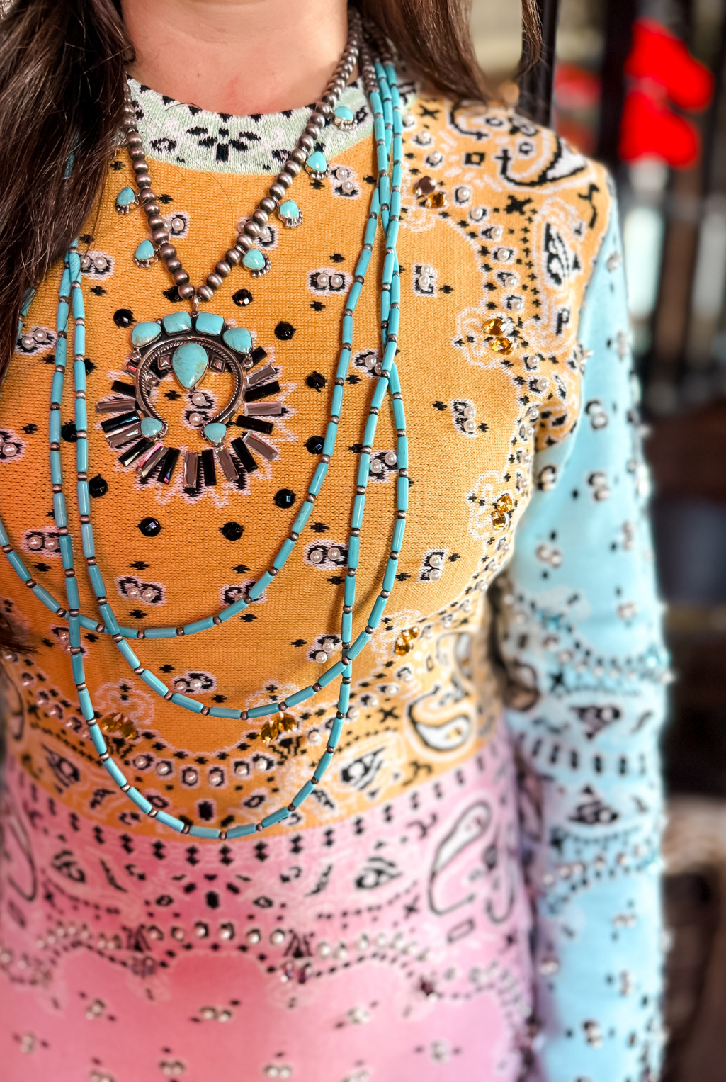 Color Block Bandana Dress