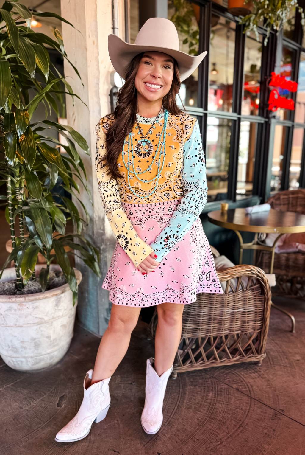 Color Block Bandana Dress