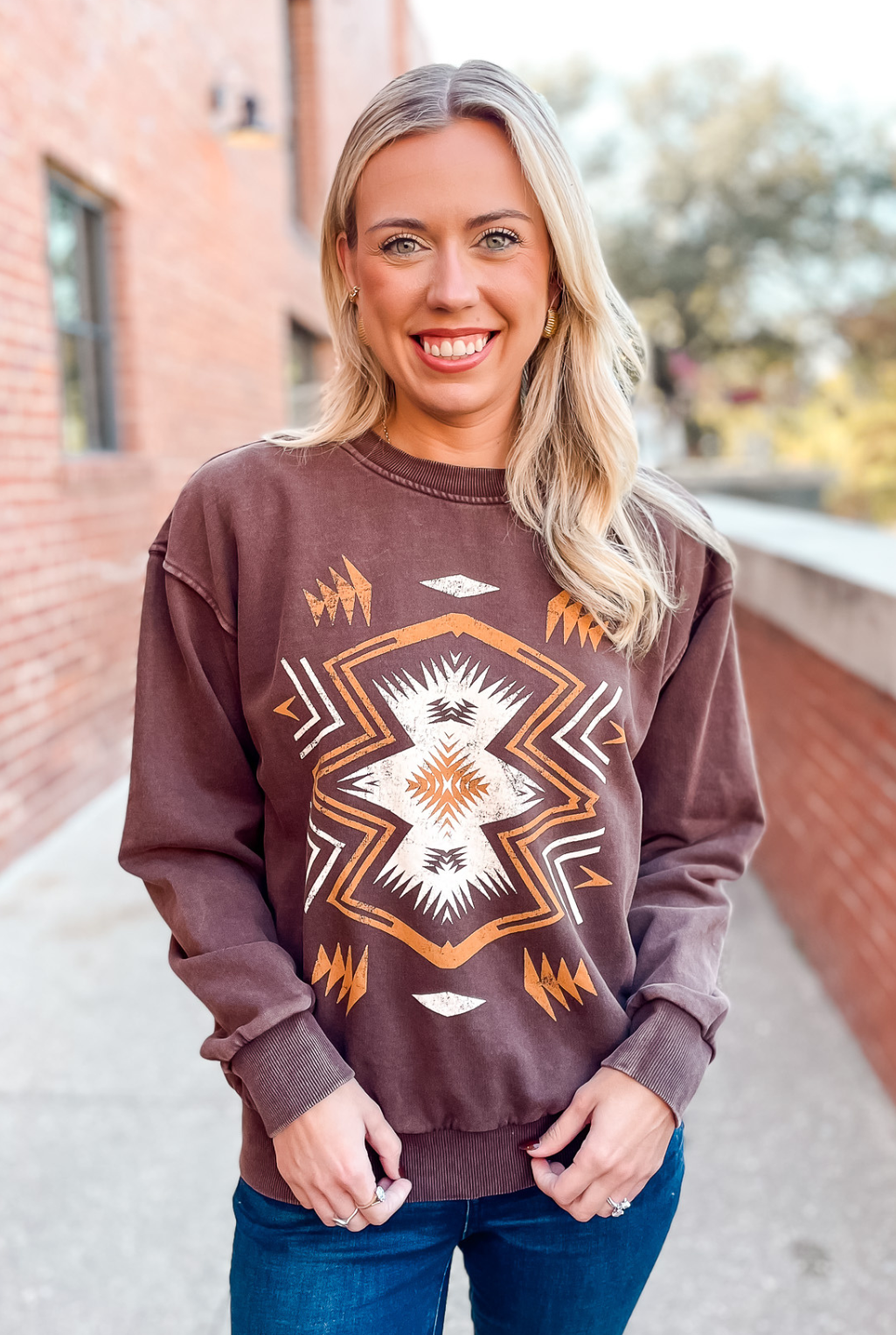 Aztec Sweatshirt - Brown