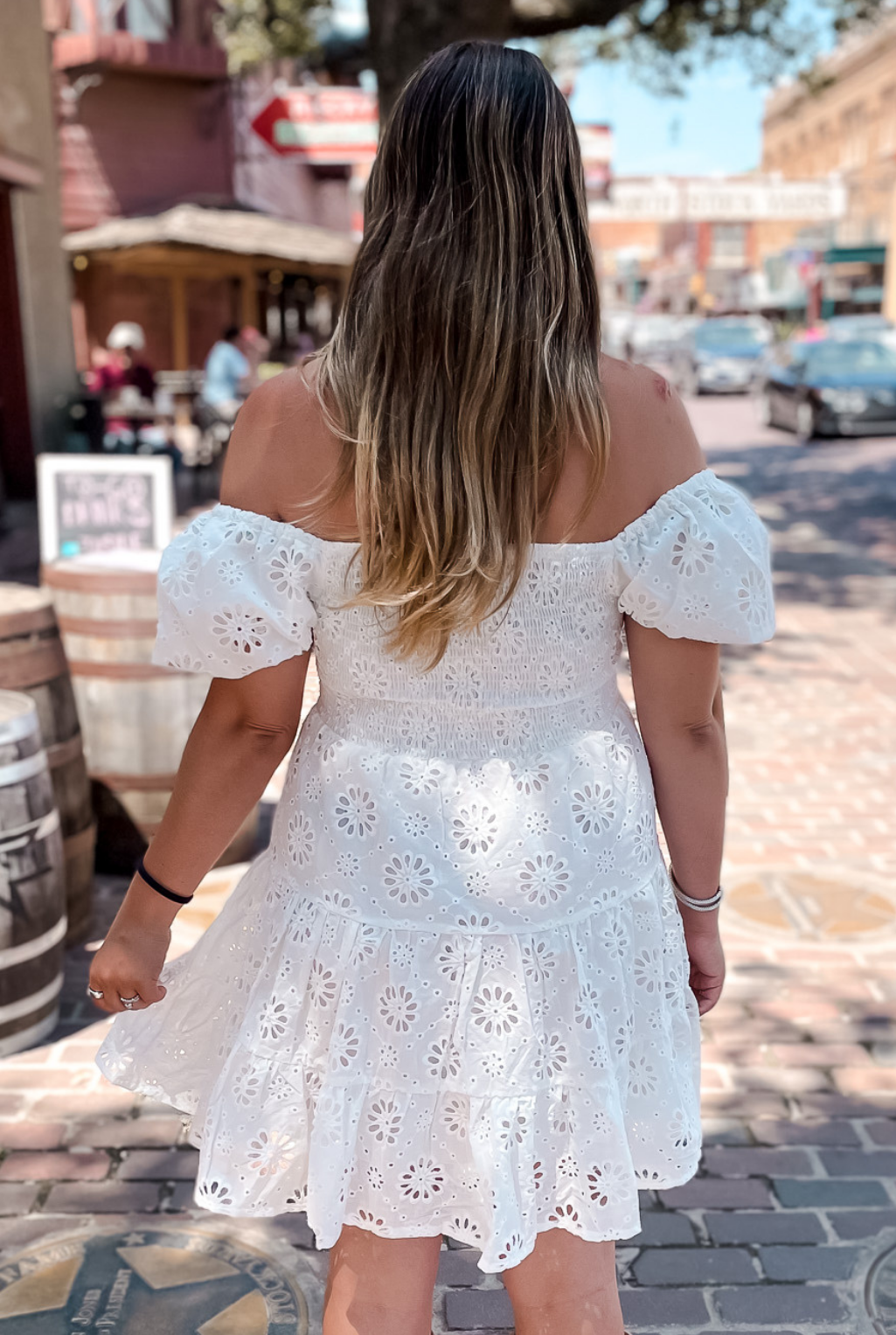 White Eyelet Mini Dress