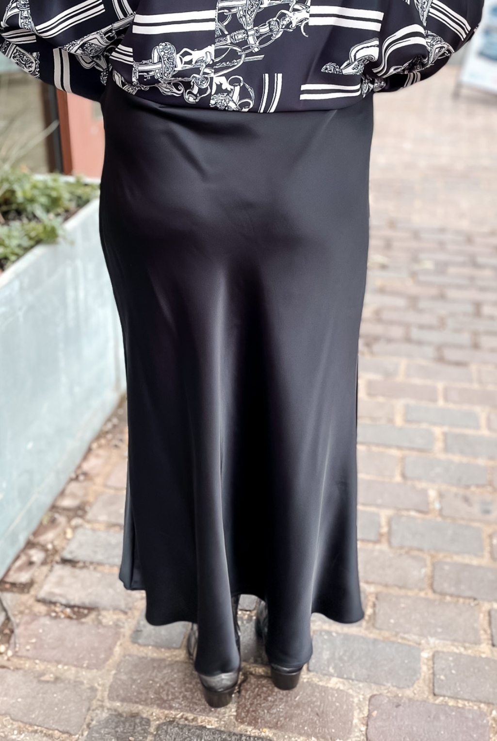 Jeannie Satin Skirt - Black