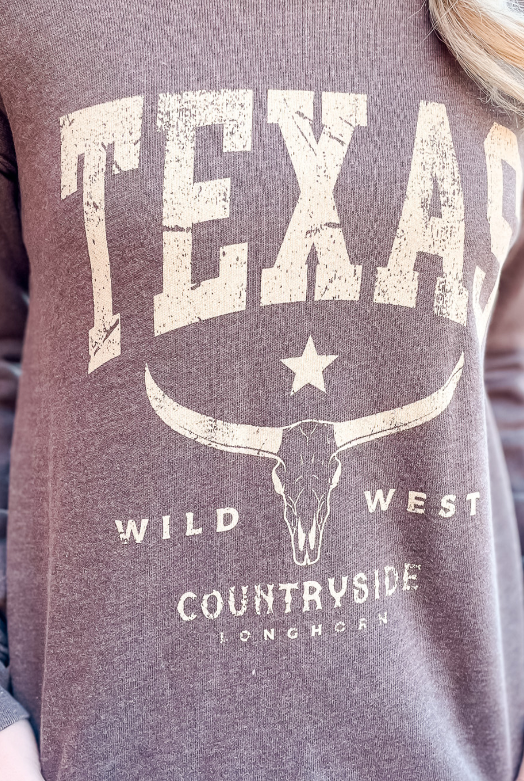 Sweatshirt - Texas Wild West - Brown