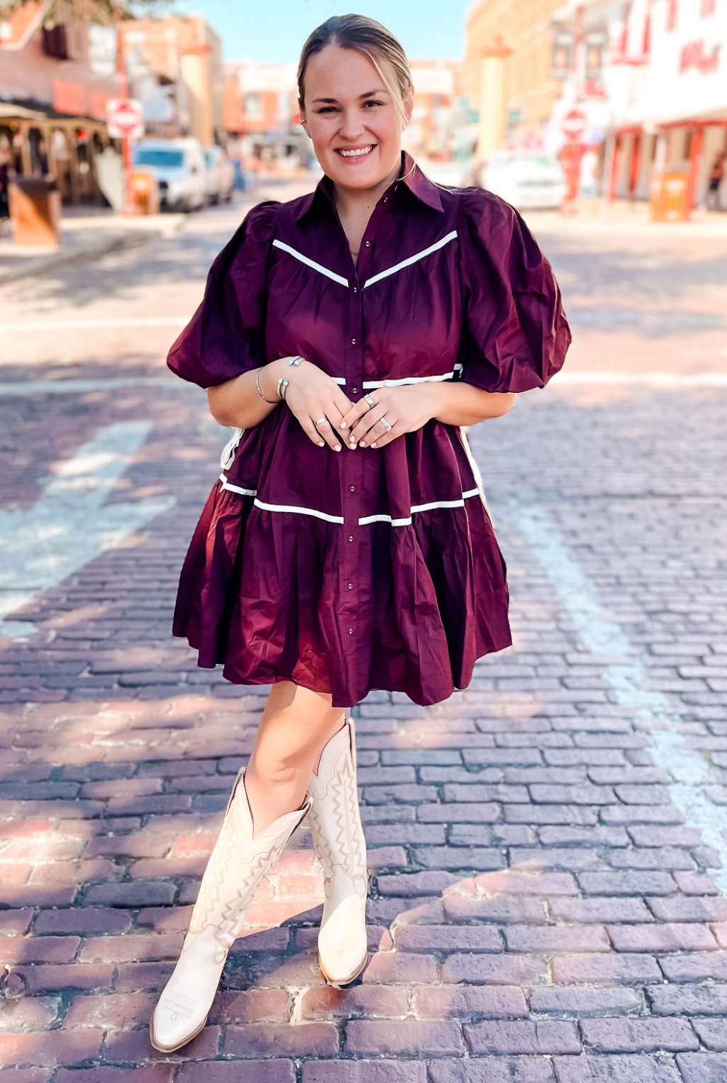 Lena Dress - Maroon