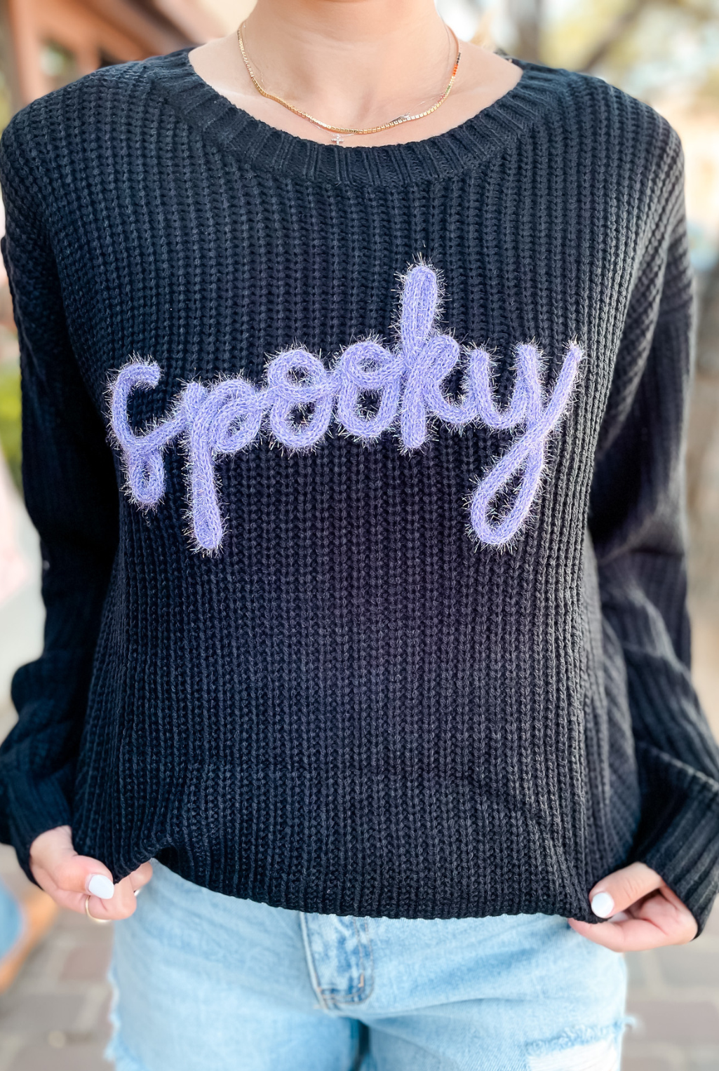 Spooky Embroidered Sweater