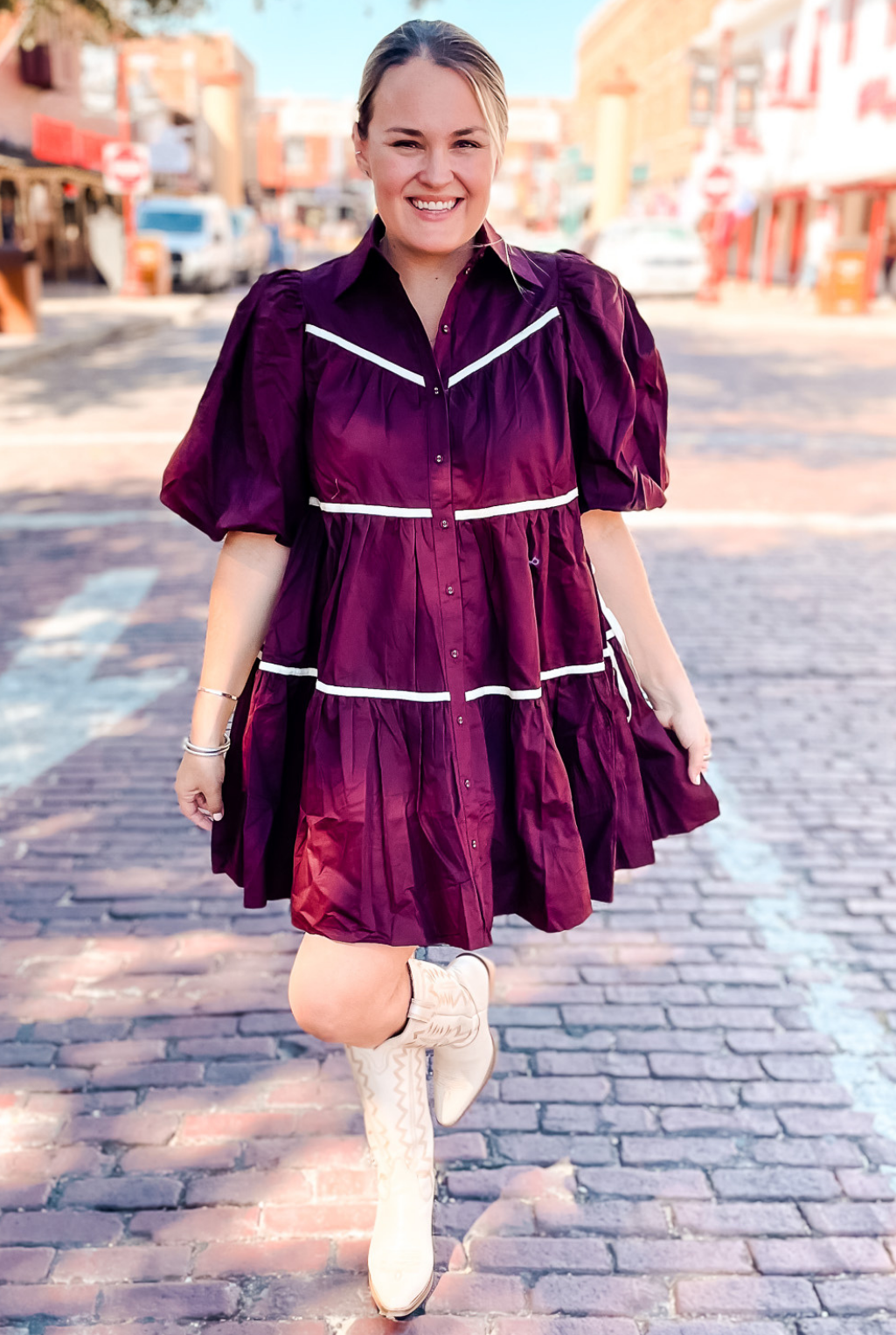 Lena Dress - Maroon