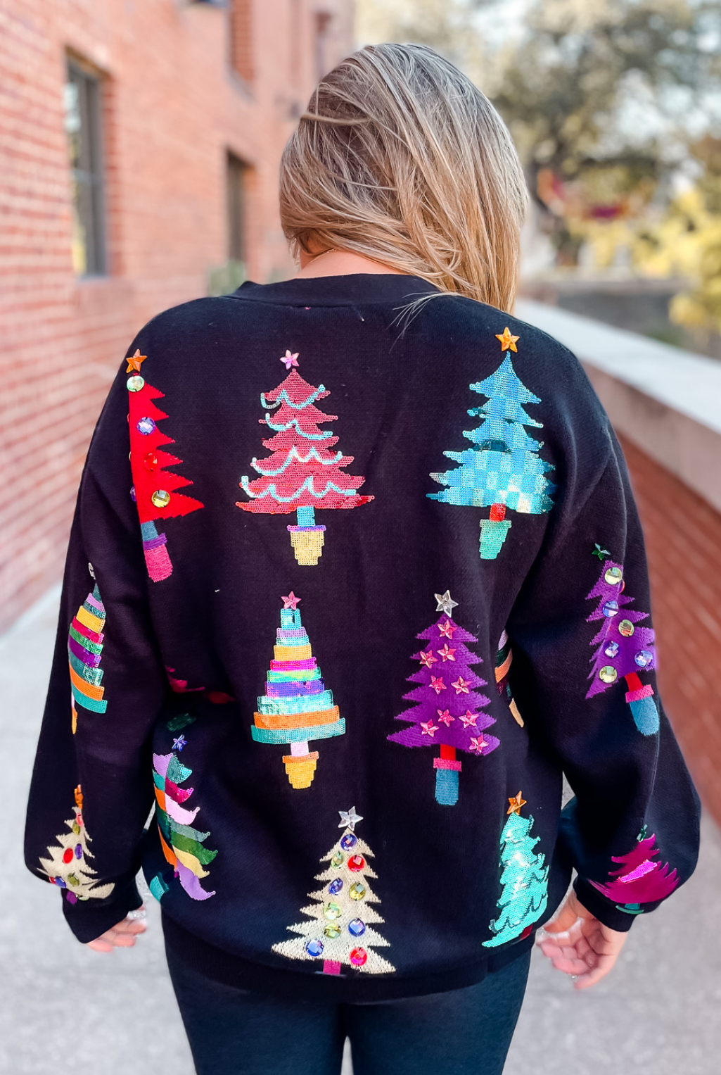 Christmas Tree Color Block Sweater