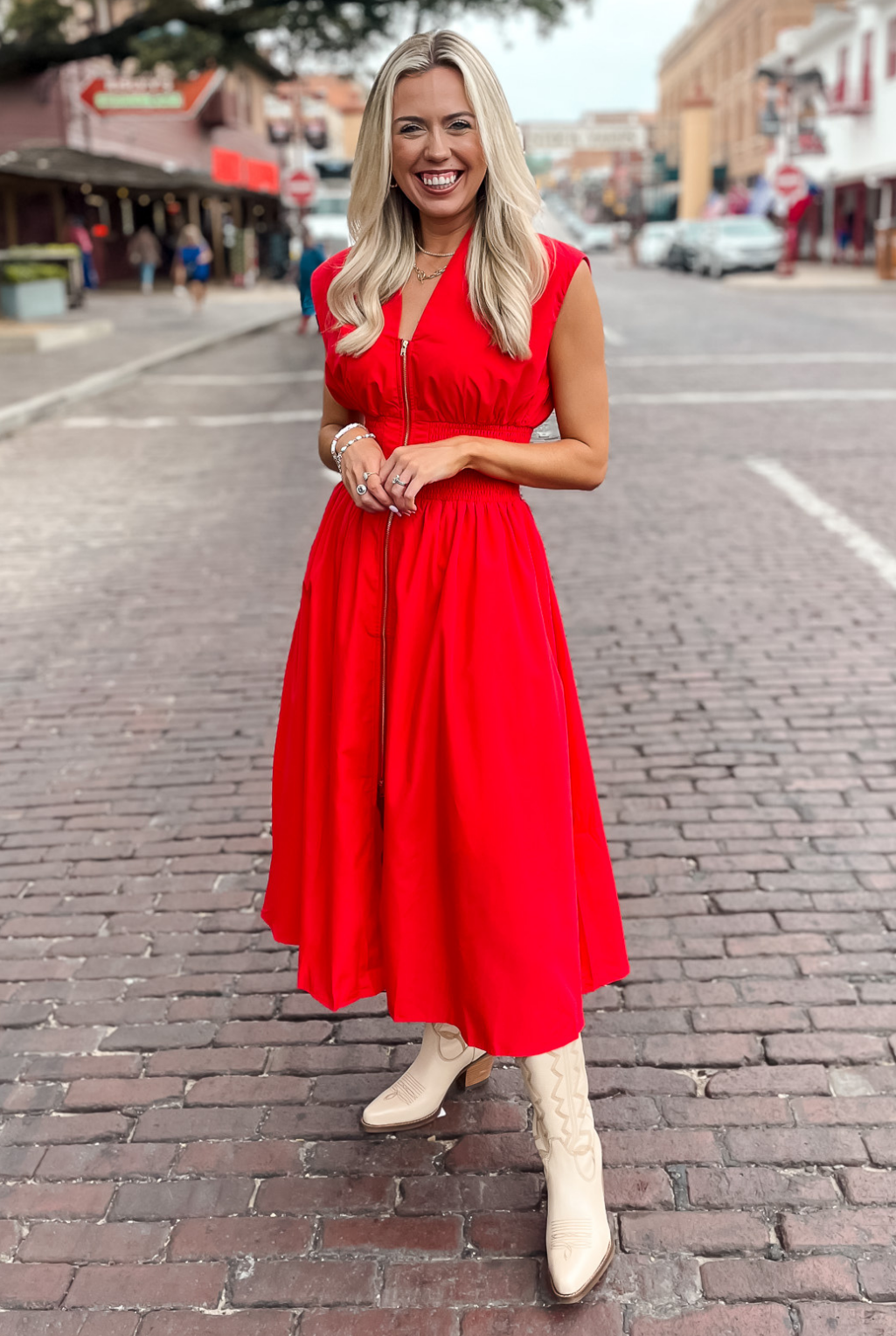 Zip Me Up Dress - Red