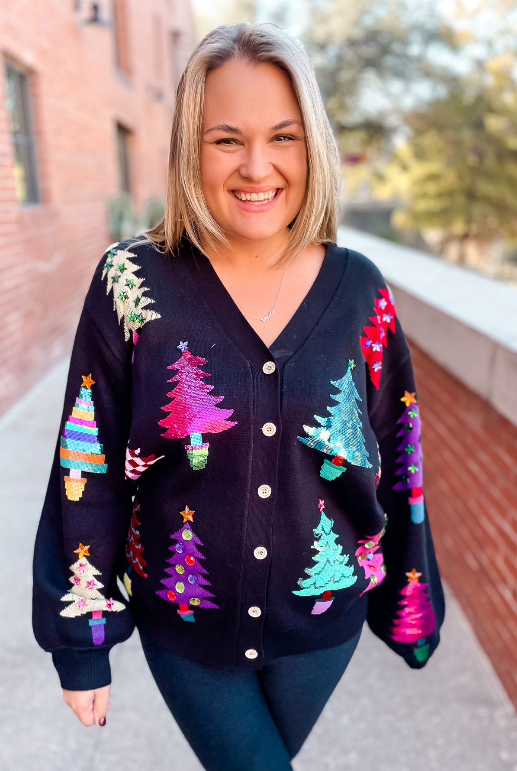 Christmas Tree Color Block Sweater