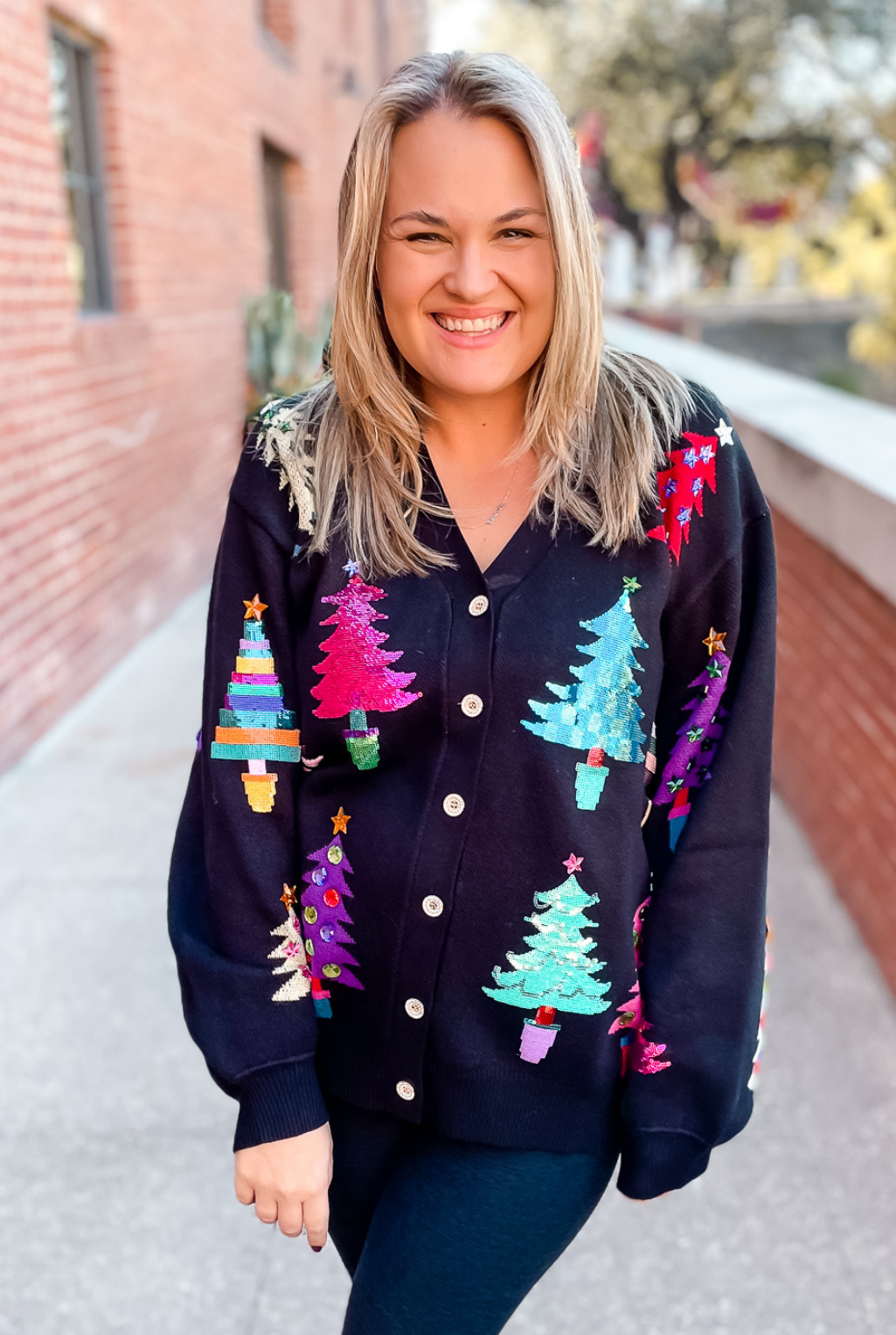 Christmas Tree Color Block Sweater