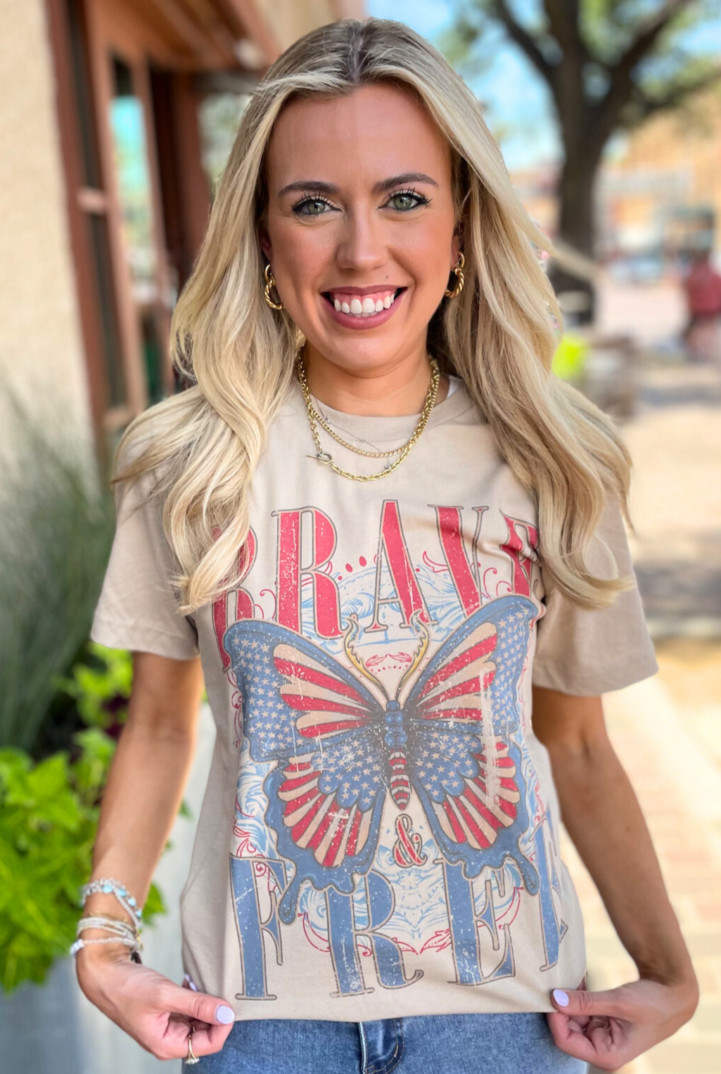 Brave And Free Butterfly T-Shirt