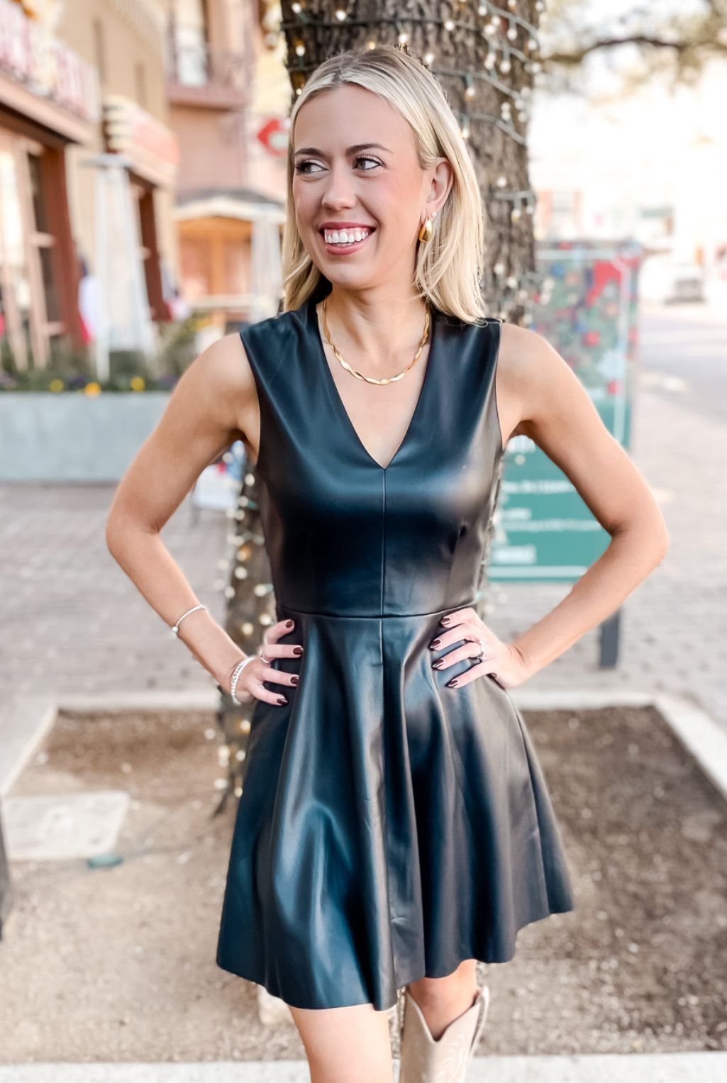 Pennie Faux Leather Dress