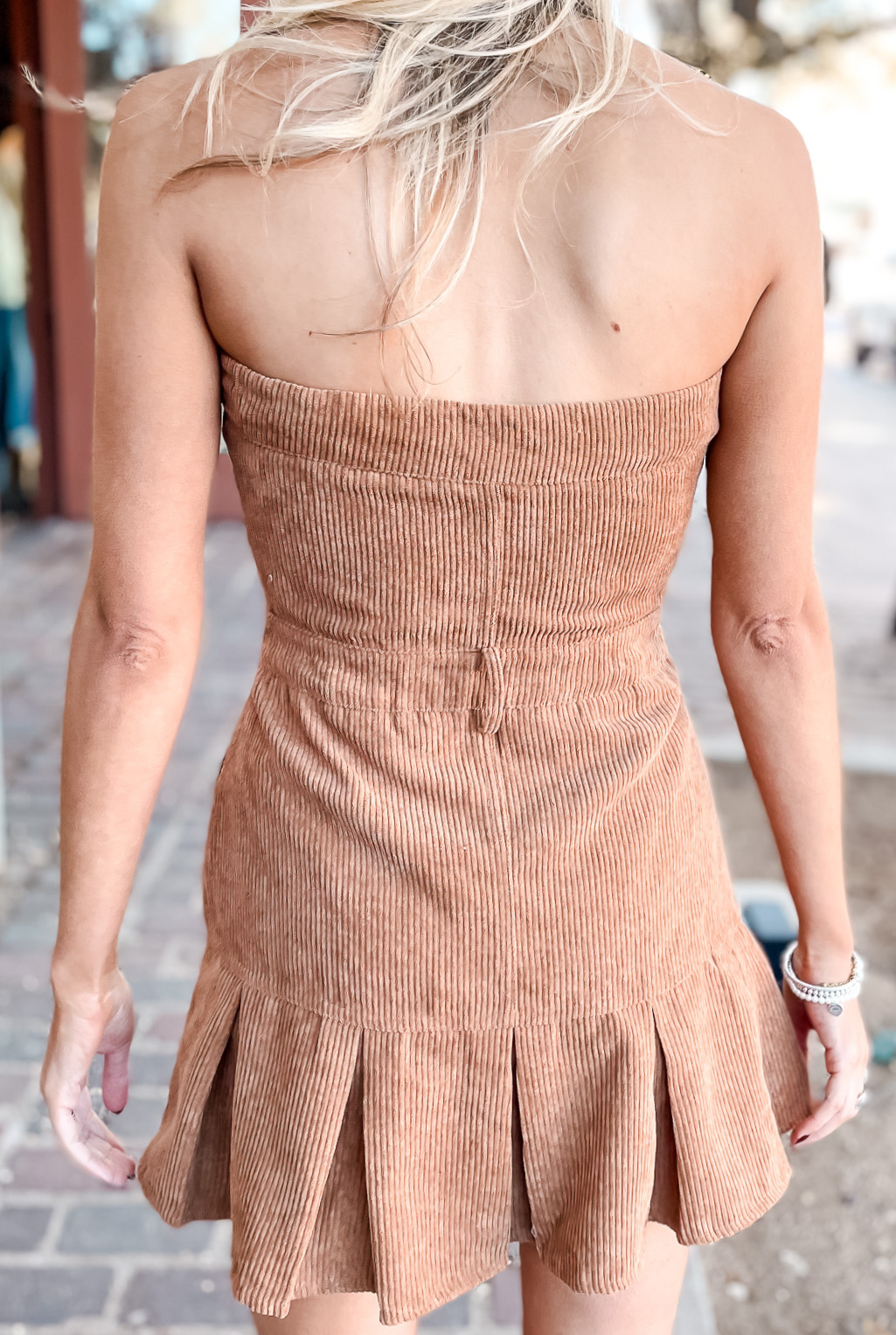 Corduroy Romper Dress - Cocoa