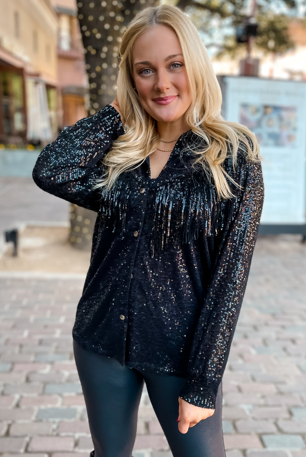 Sequin Fringe Shirt