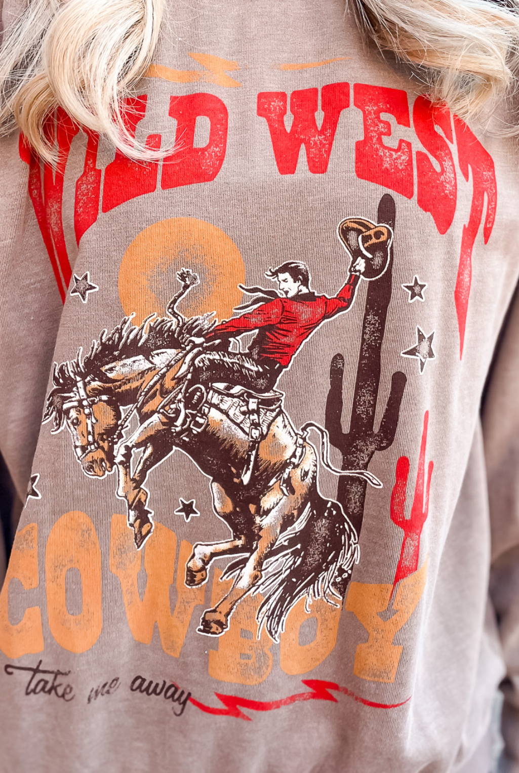 Wild West Cowboy Sweatshirt - Taupe